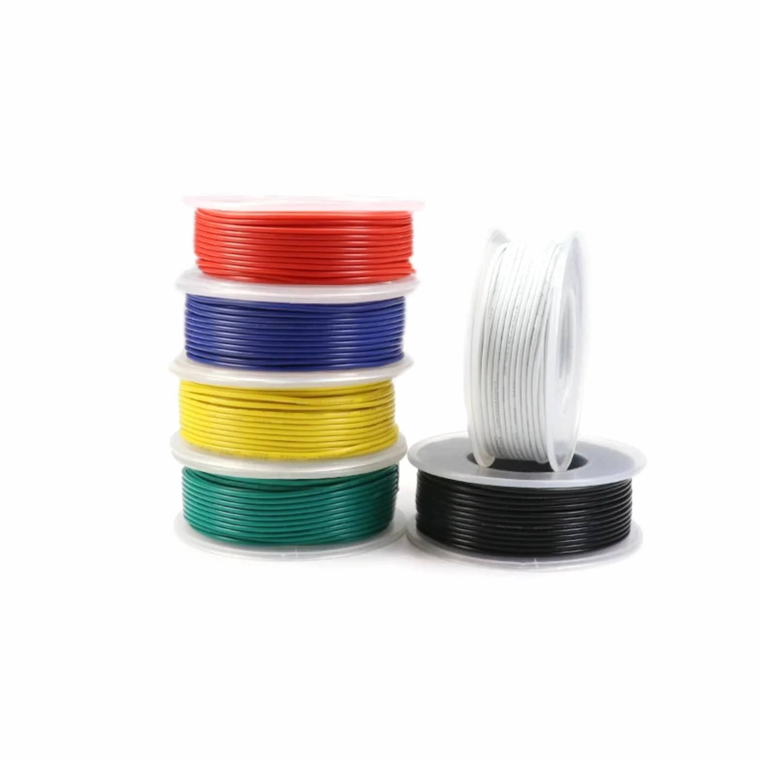 30/28/26/24/22/20/18/16AWG 600V izolowane kable miedziane z gumy silikonowej (biały, 1 rolka; 18AWG 4 m na rolkę)
