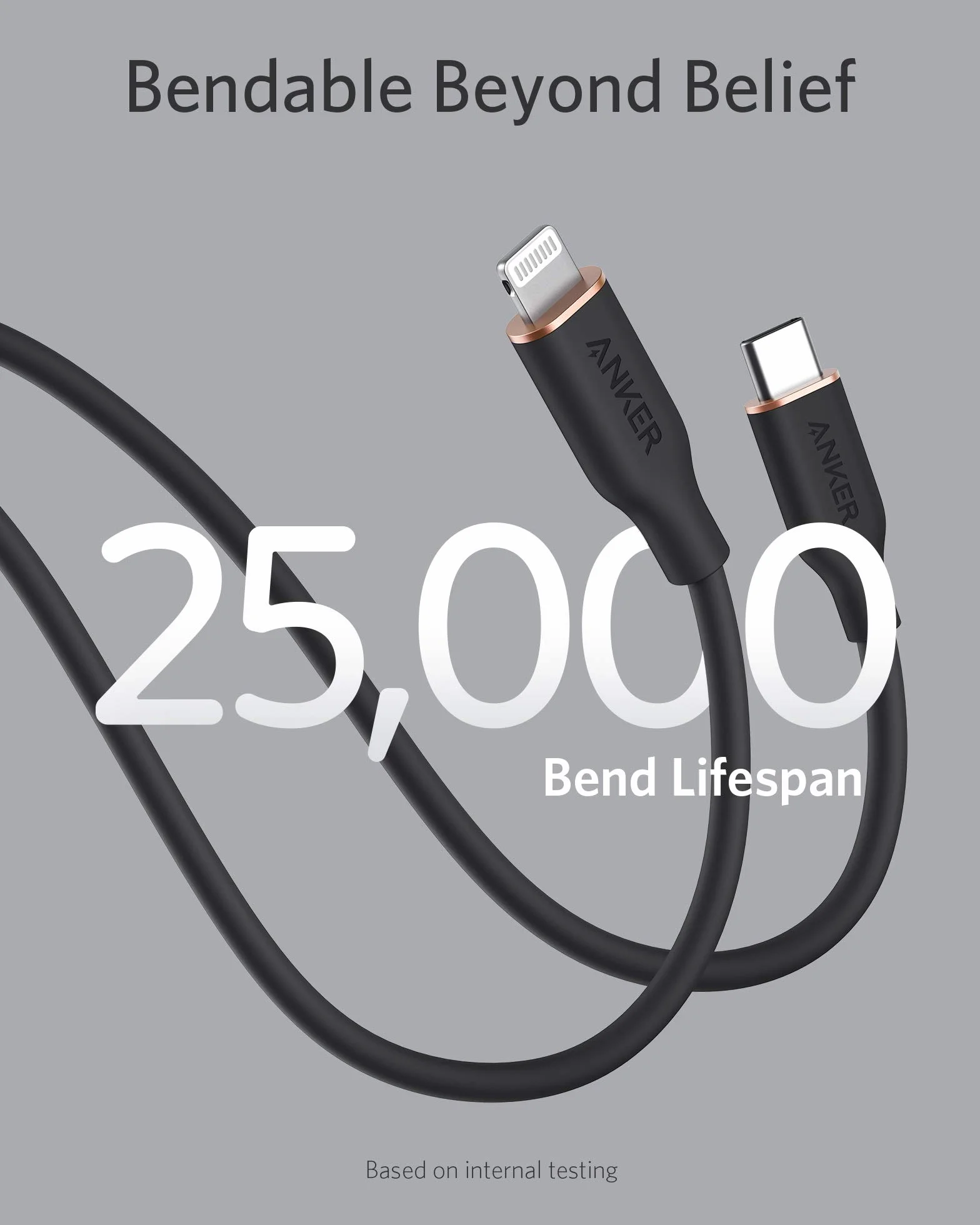 Anker Powerline III Flow kabel Lightning USB C 0,9 m MFi żel krzemionkowy do iPhone 14/13/12/11 AirPods Pro