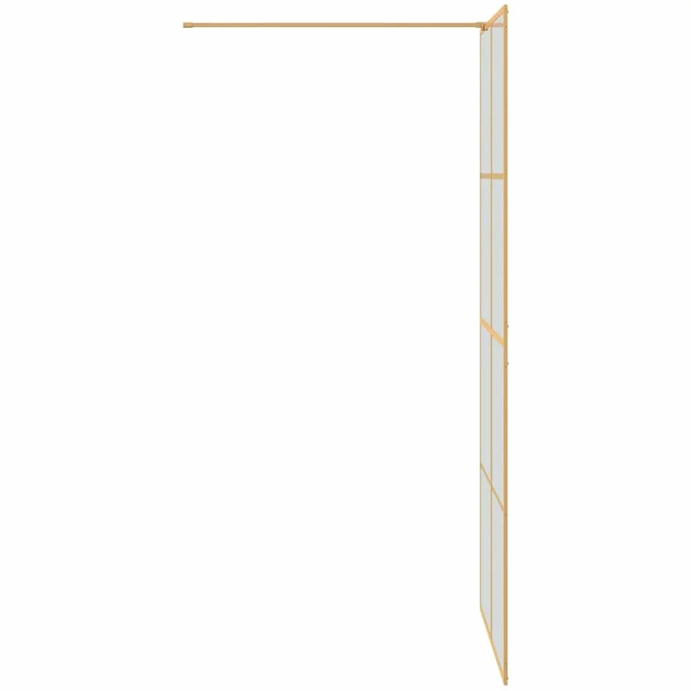 Ścianka prysznicowa Walk-in, złota, 90 x 195 cm, hartowane szkło bezpieczne z aluminiową ramą, bez ramy, zajmuje mało miejsca i bez barier, do nowoczesnej łazienki, odporna na działanie wody