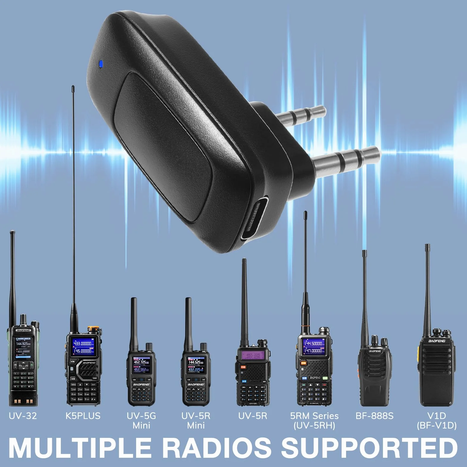BAOFENG A1D bezprzewodowy adapter programowania do UV-5R, GT-5R Mini, UV-5RM Plus, BF-888S, K5 Plus, UV-32