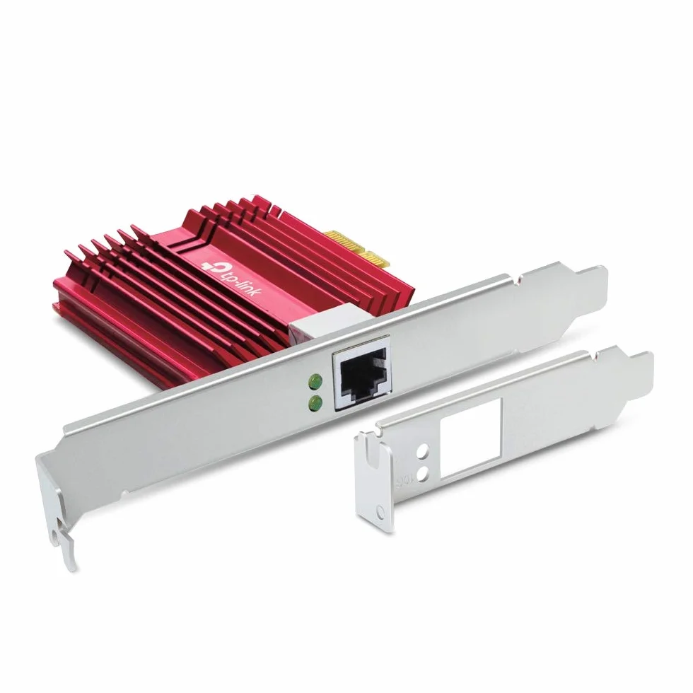 TP-Link TX401, Karta sieciowa PCIe 10 Gigabit Ethernet, Port RJ45, Obsługa 10G/5G/2.5G/1G/100M, Interfejs PCIe 3.0 x4, Chłodzenie pasywne, Wysoka przepustowość dla gier, NAS i serwerów