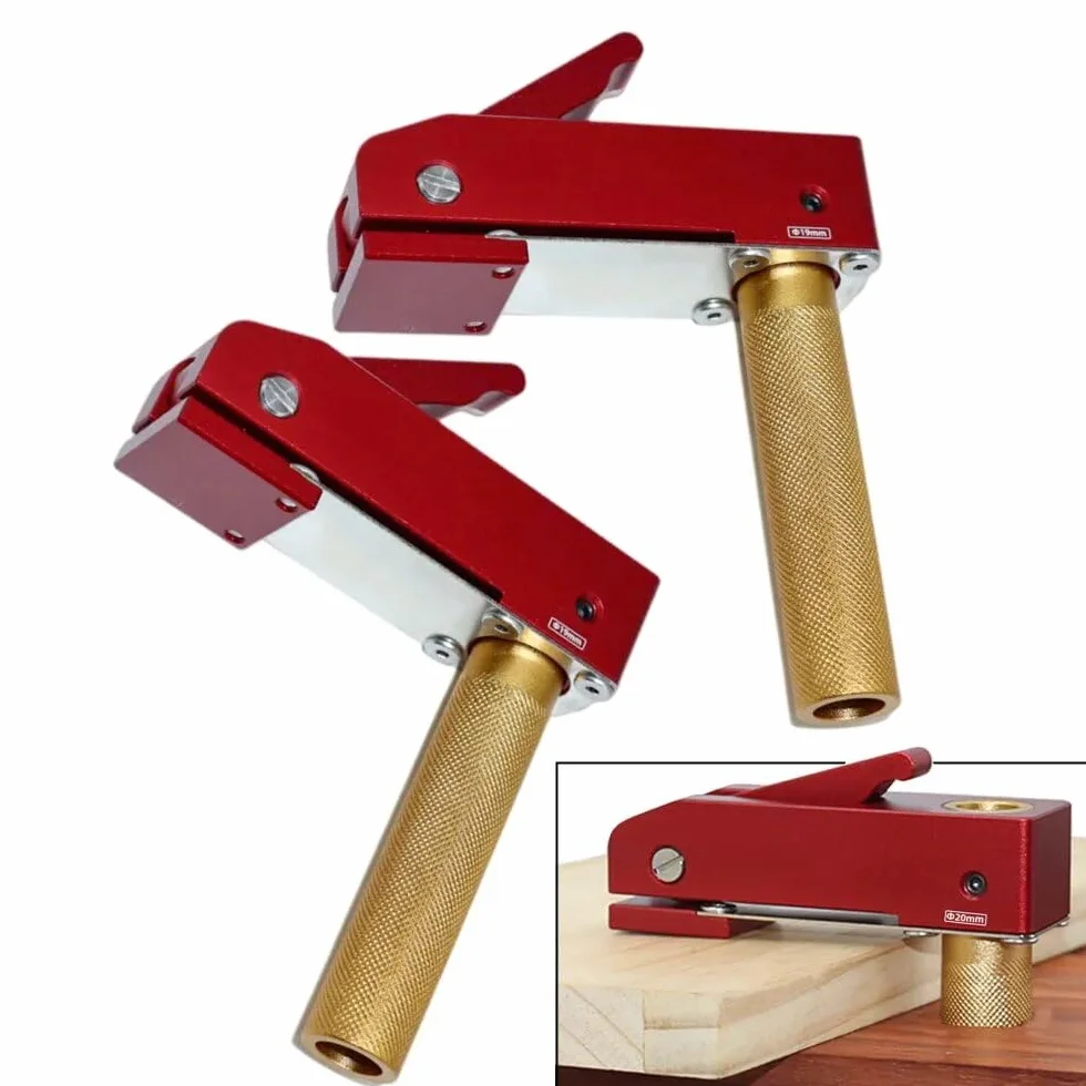 VIDOO Zacisk Biurkowy Szybkiego Działania Docisk Stolarski Klips dla Warsztatu Narzędzie do Otworów Dog Hole 19/20MM-2 PCS 19mm