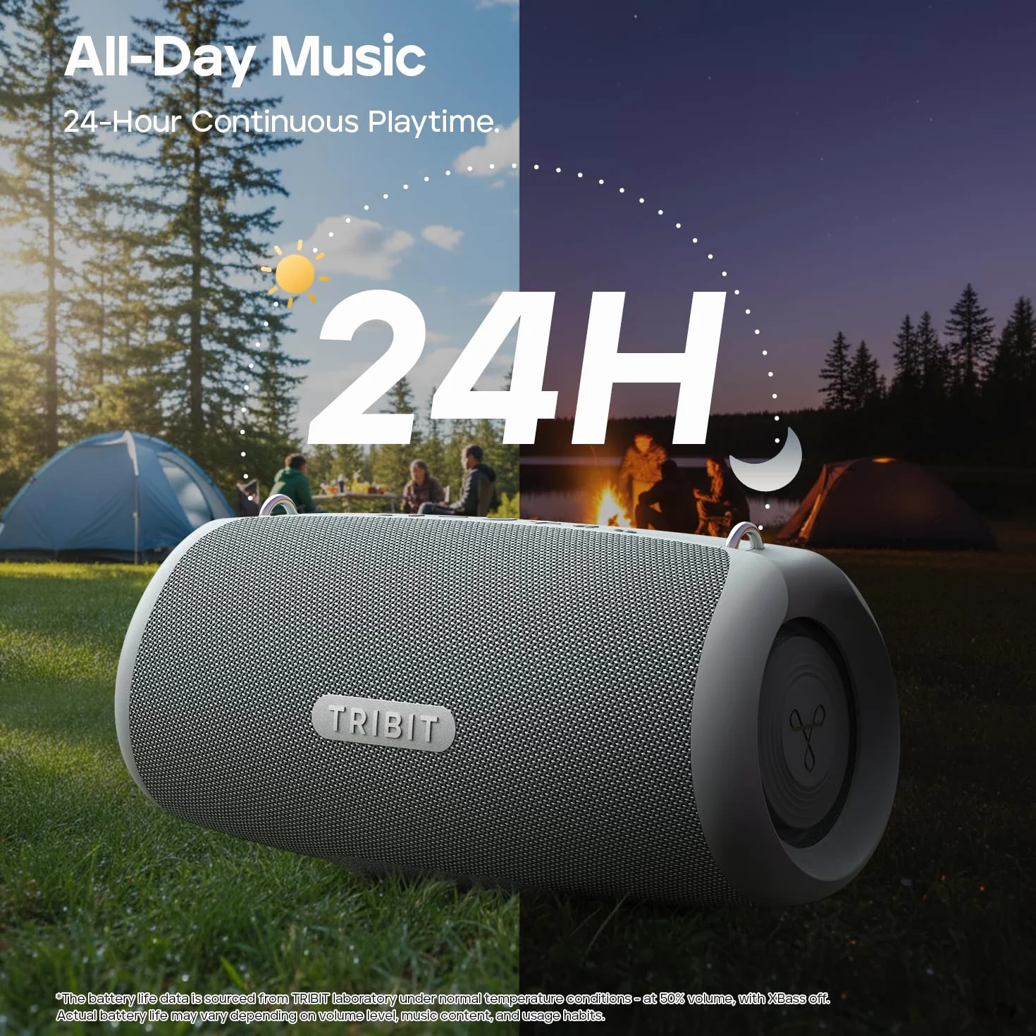 Tribit StormBox Lava Przenośny Głośnik Bluetooth, 80W moc, 24h playtime, IP67 wodoodporny, Bluetooth 5.4, Custom EQ, XBass, wbudowany mikrofon, parowanie TWS do kempingu/plaży/imprez/na zewnątrz