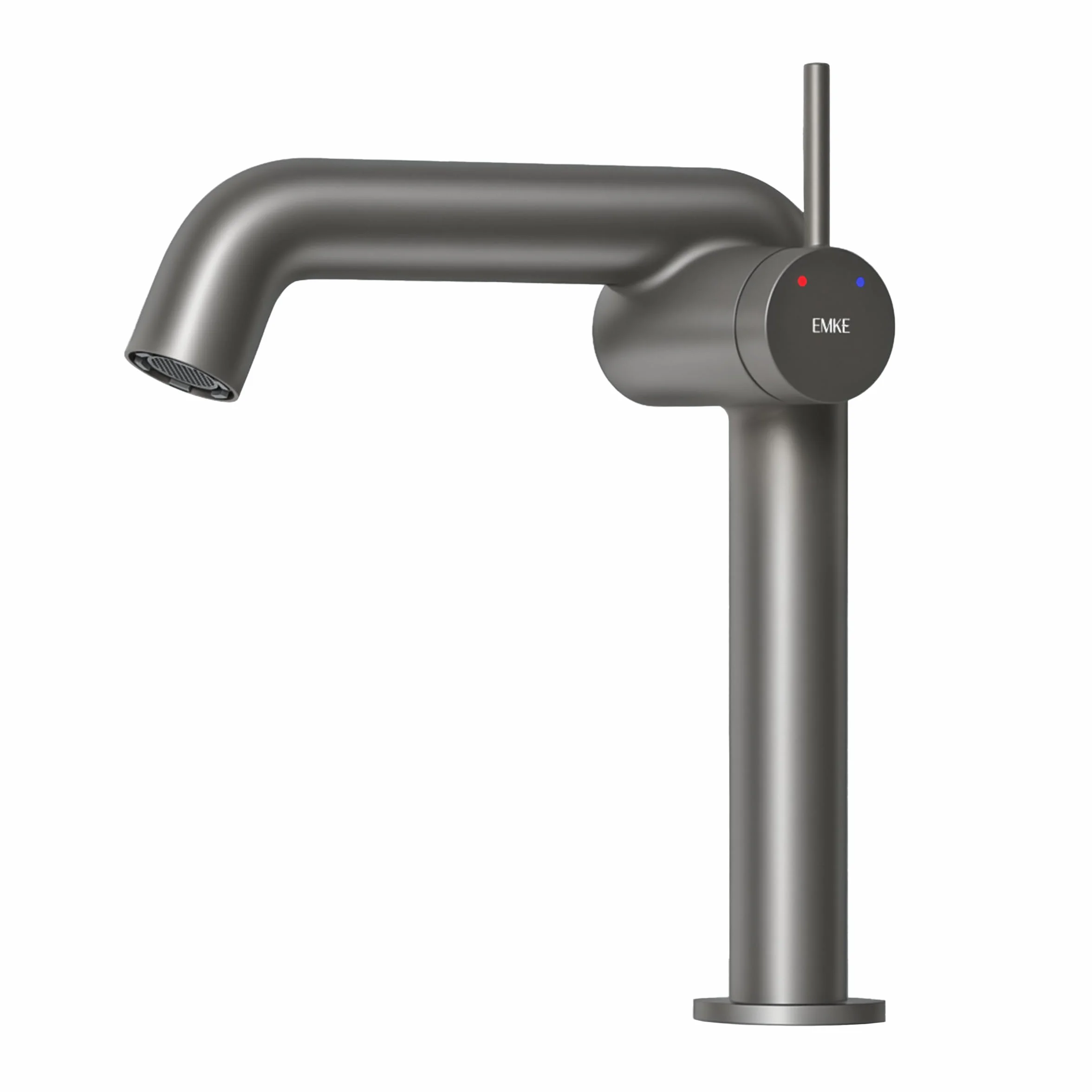EMKE Bateria łazienkowa Antracyt Matowy Pojedynczy uchwyt Mosiądz Wkład ceramiczny 222 x 200 x 76 mm Bateria łazienkowa Łatwa instalacja Oszczędzająca wodę Bateria umywalkowa