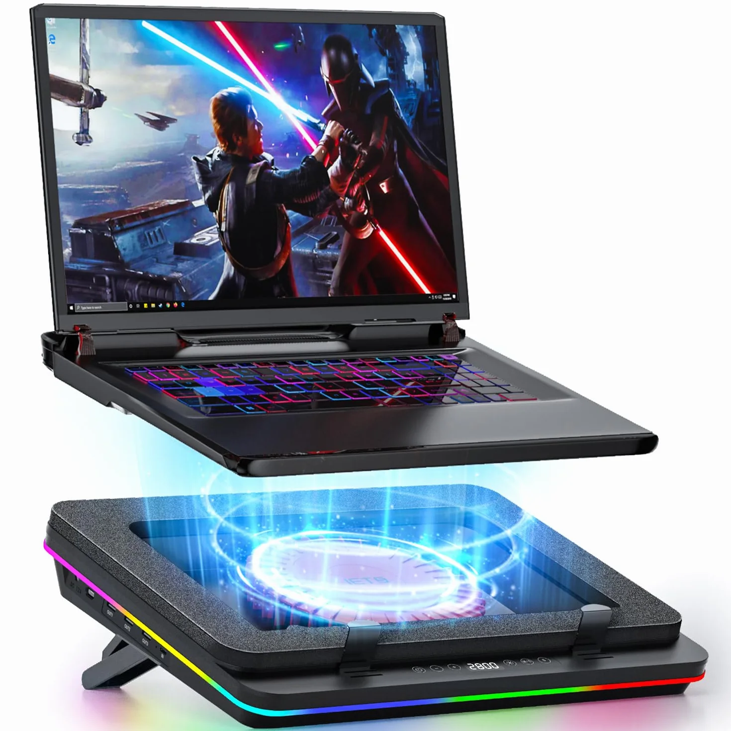 IETS GT600 RGB podkładka chłodząca do laptopa 14-19,3 cala 3 porty USB filtr