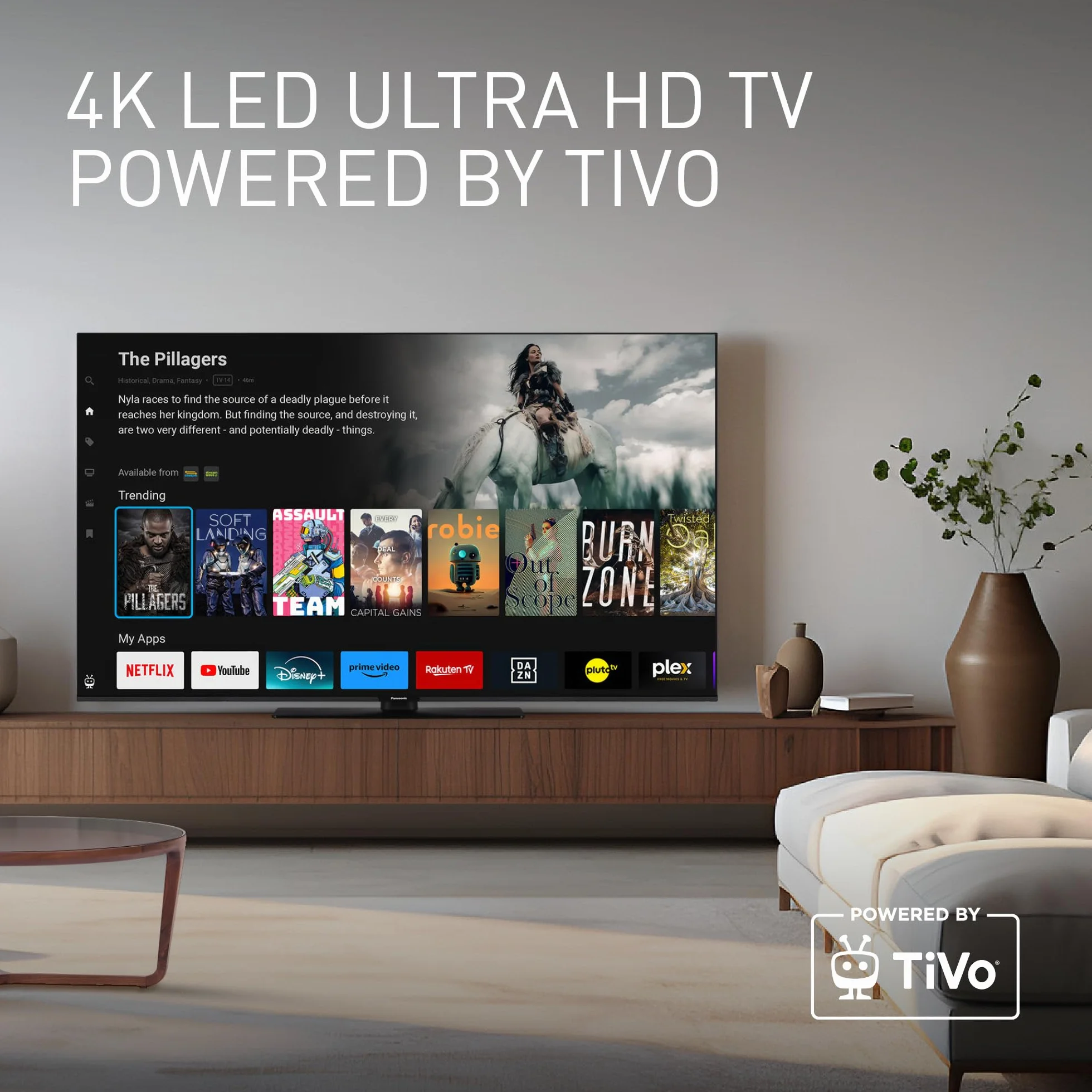 Panasonic TB-43W60AEZ, seria W60 43 cale 4K Ultra HD LED Smart TV, 2024, TiVo, silnik kolorów 4K, Dolby Vision i Atmos, tryb gry Plus, dla wyjątkowych wrażeń wizualnych