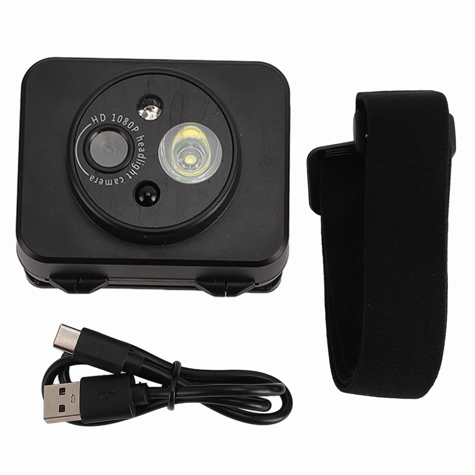 Kamera Wideo Montowana na Głowie LED 1080P z Oświetleniem Regulowanym 45° Bateria 1000mAh