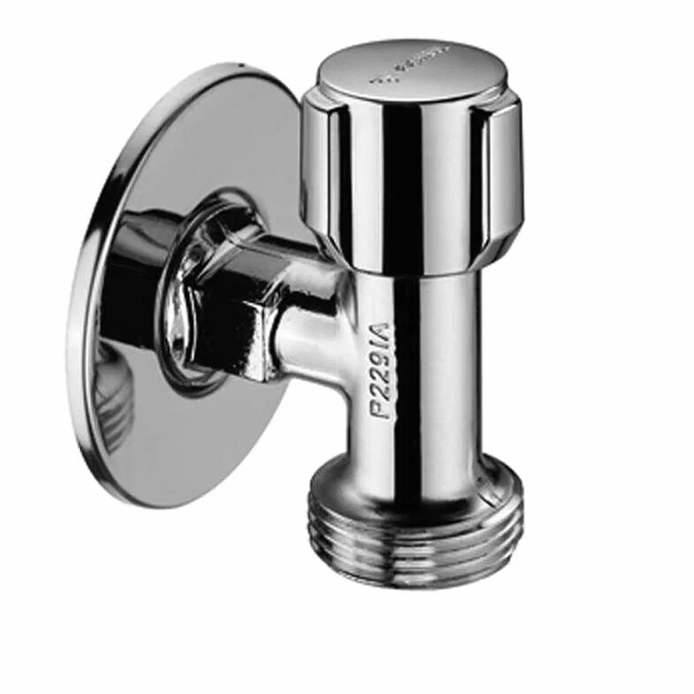 Zawór przyłączeniowy Schell 1/2" x 3/4", oszczędność miejsca w trudnych sytuacjach montażowych, z rozetą ścienną i wygodnym uchwytem ABS, wyprodukowano w Niemczech