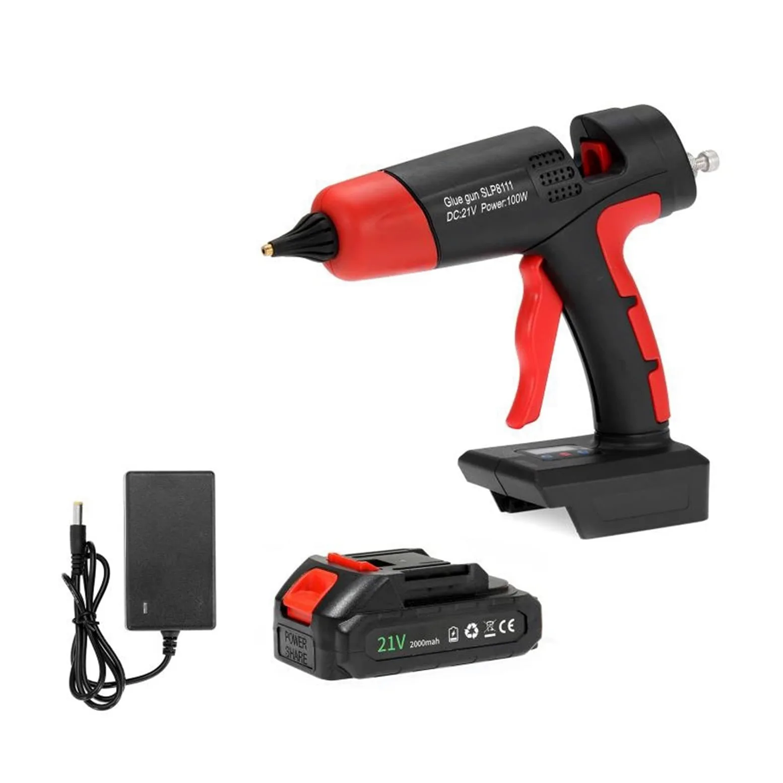 Pistolet Do Kleju Na GorąCo Pistolet do klejenia na gorąco bezprzewodowy akumulator do 11mm klej w sztyfcie bateria domowe narzędzie do naprawy DIY do baterii(1pc battery U)