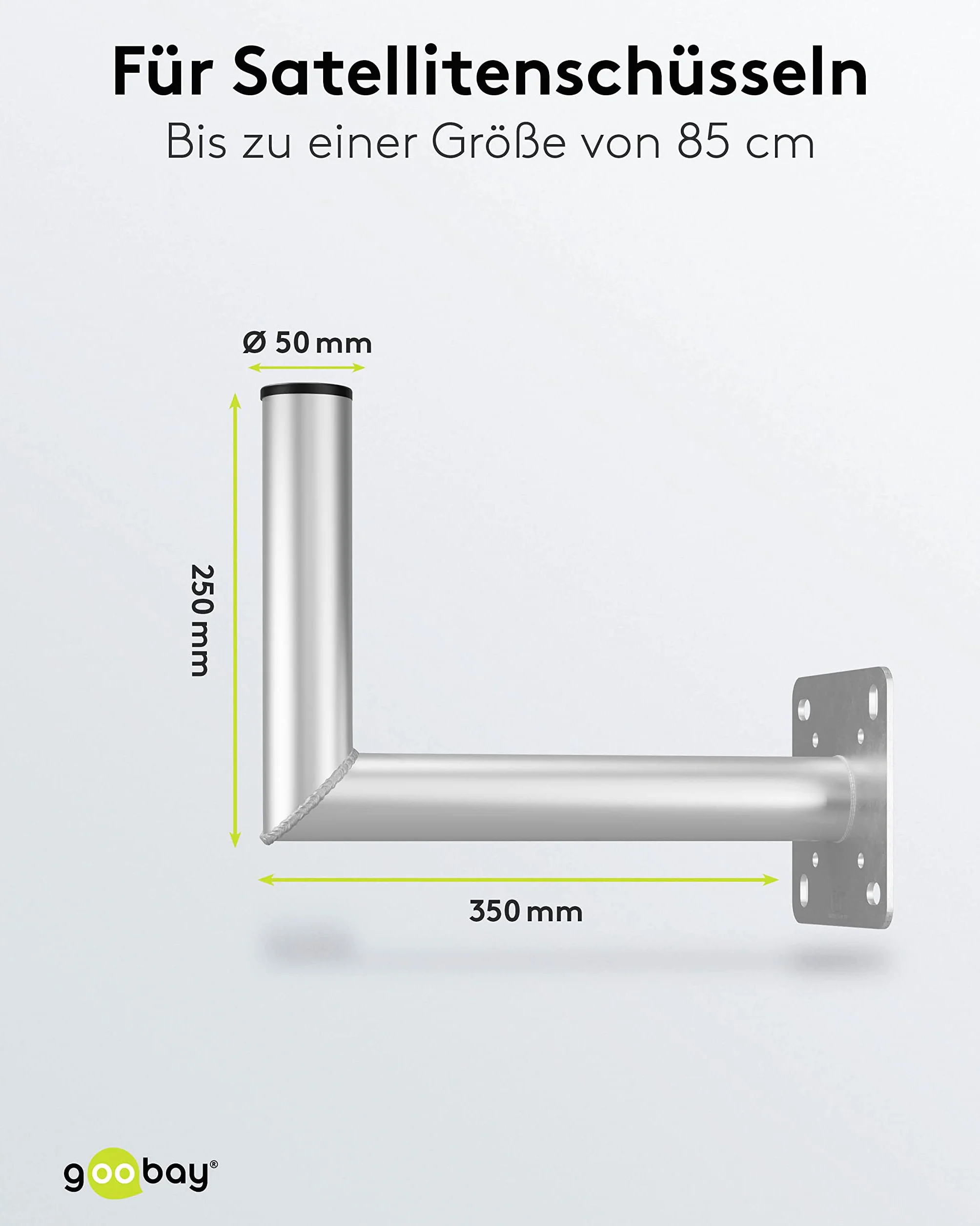 Goobay Uchwyt Ścienny Anteny Satelitarnej Maks. 85 cm Kątowy Wysięgnik 350 mm