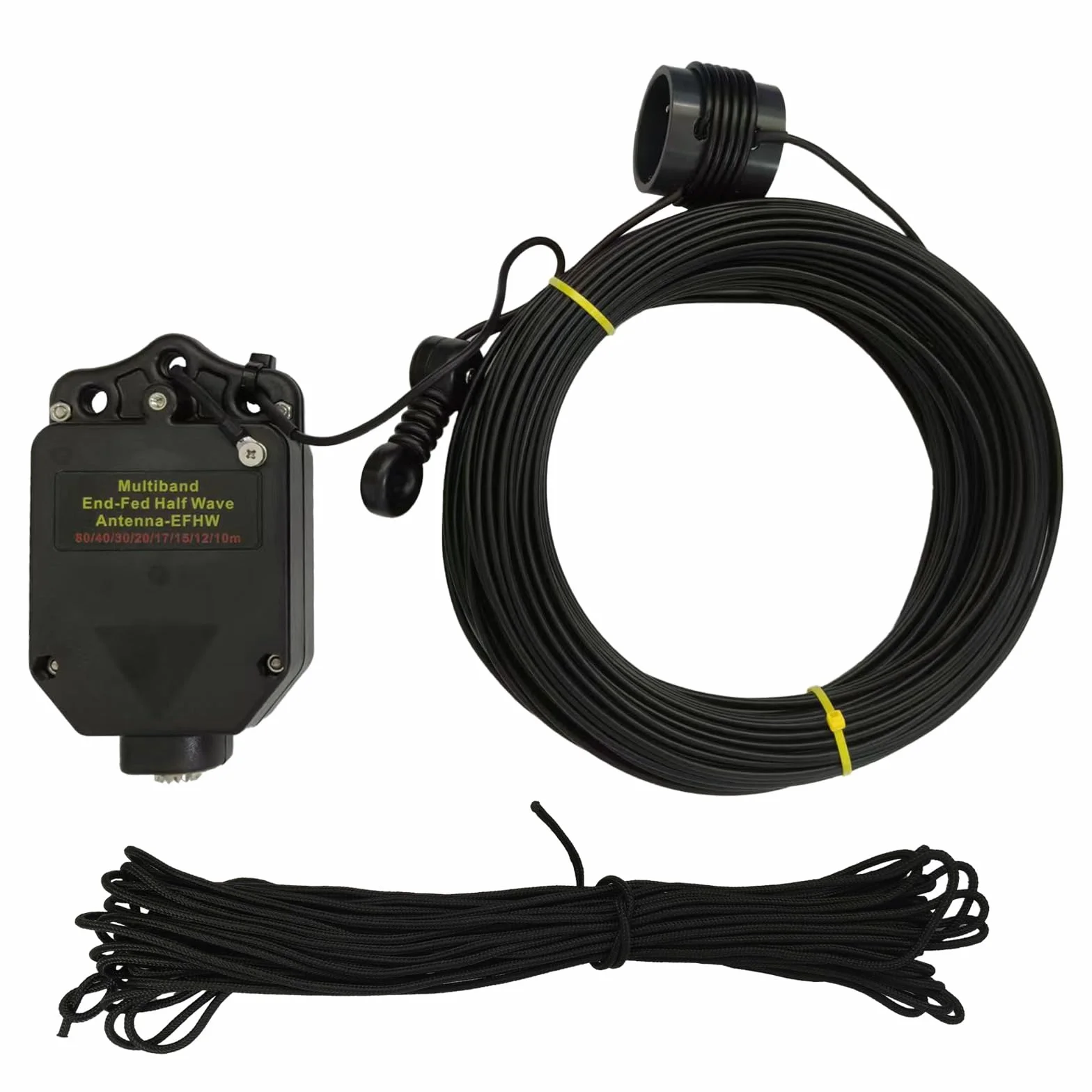 JYR8010-150W End Fed Half Wave Antenna 8-pasmowa 80 m – 10 m EFHW HF Shortwave 3,5-29,7 MHz z 1:64 Balun 150 W Multiband Long Wire Antenna do radia Ham Radio Nie wymaga tuningu