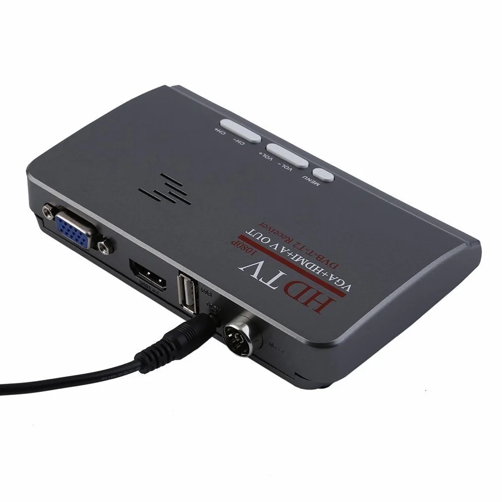 HD 1080P VGA DVB-T/T2 AV do VGA TV obudowa z HDMI VGA USB obsługuje MPEG4