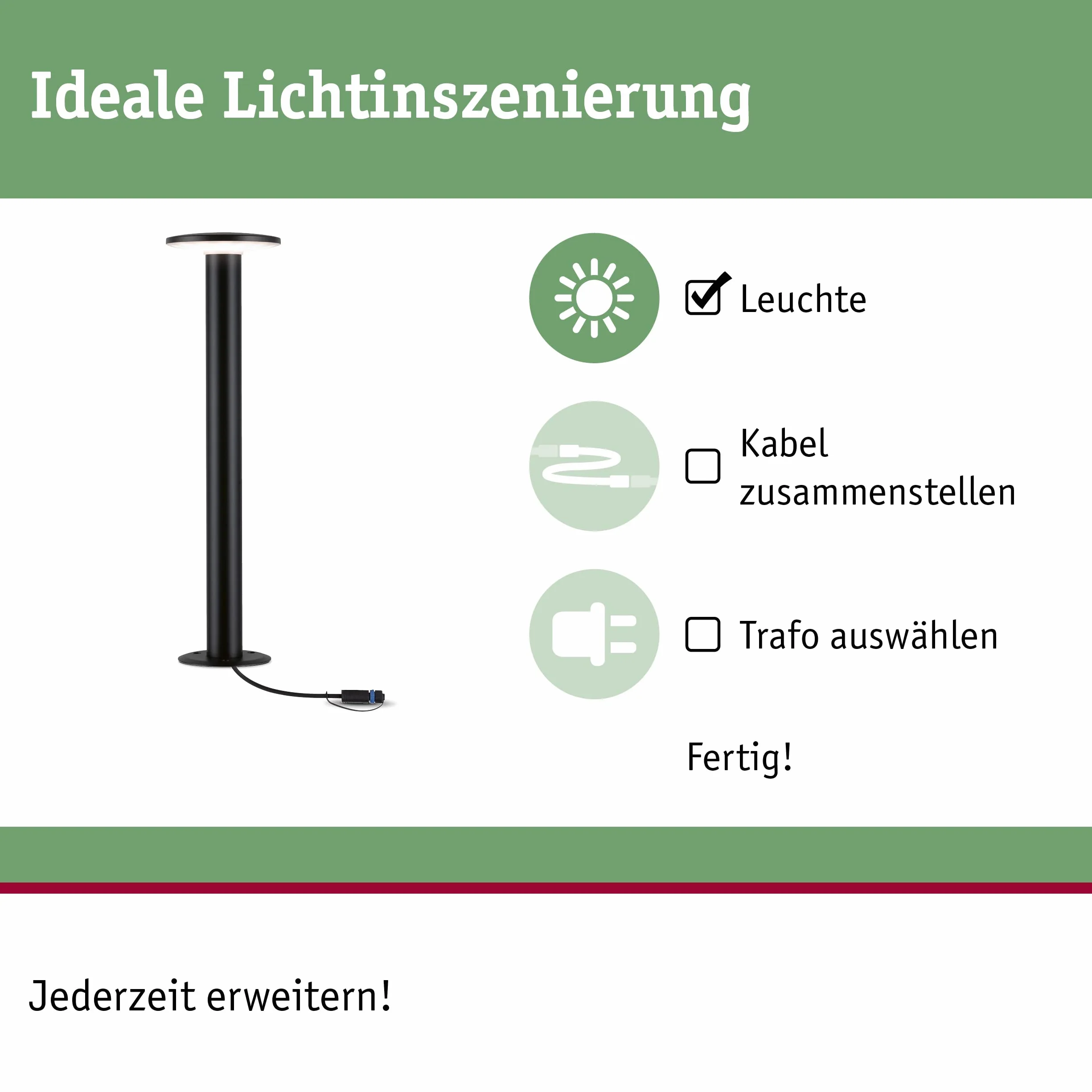 Paulmann 94312 opr. zewn. LED Plug & Shine słupkowa płyta w kompl.1x6,1 W ściemn. IP44 ochr. przed bryzgami wody antracyt ośw. ogrodu tw. szt. 3000 K