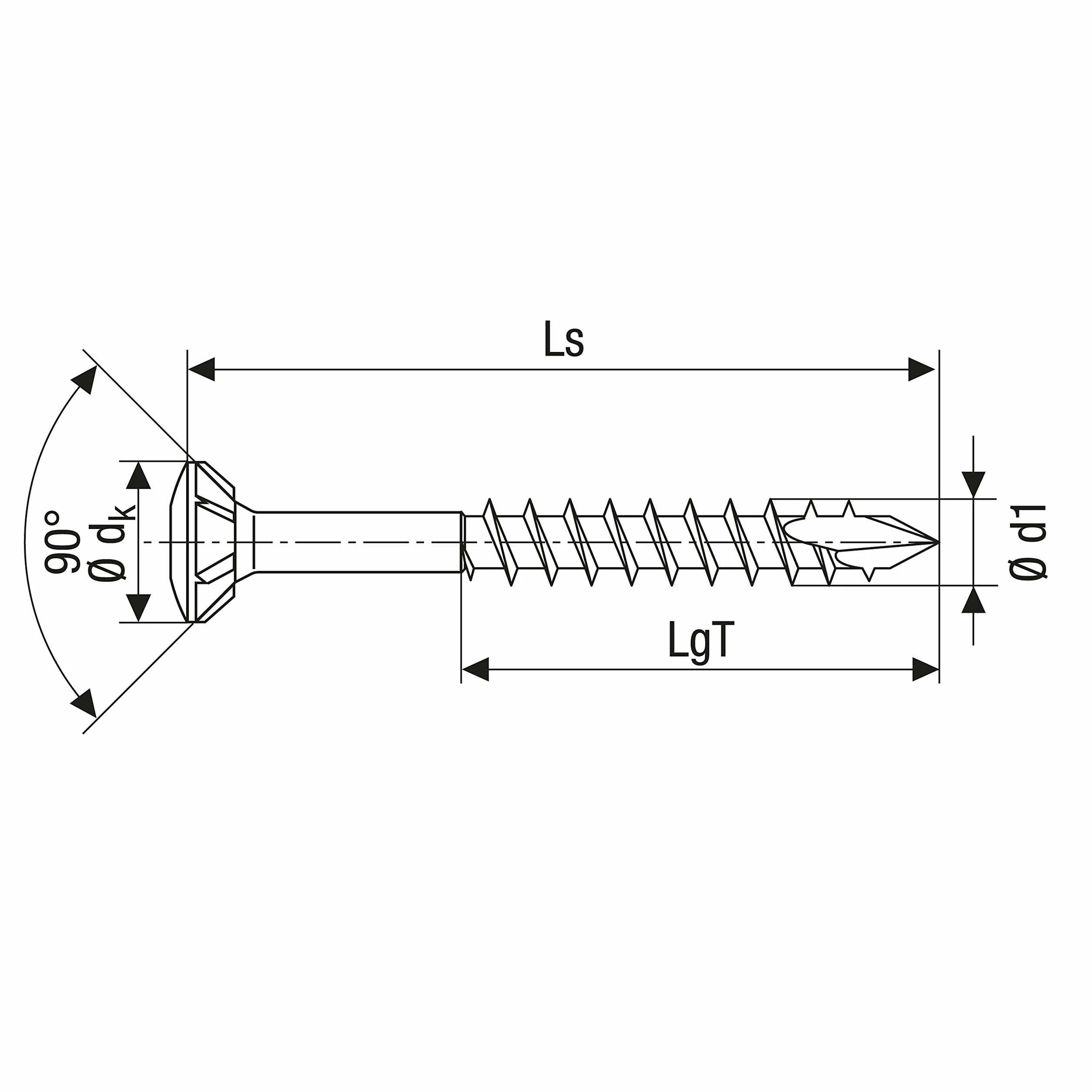 SPAX Śruba fasadowa ze stali nierdzewnej A2, 5,0 x 60 mm, 100 sztuk, T-STAR plus, łeb wpuszczany soczewki, gwint częściowy, końcówka CUT, 25170005006021