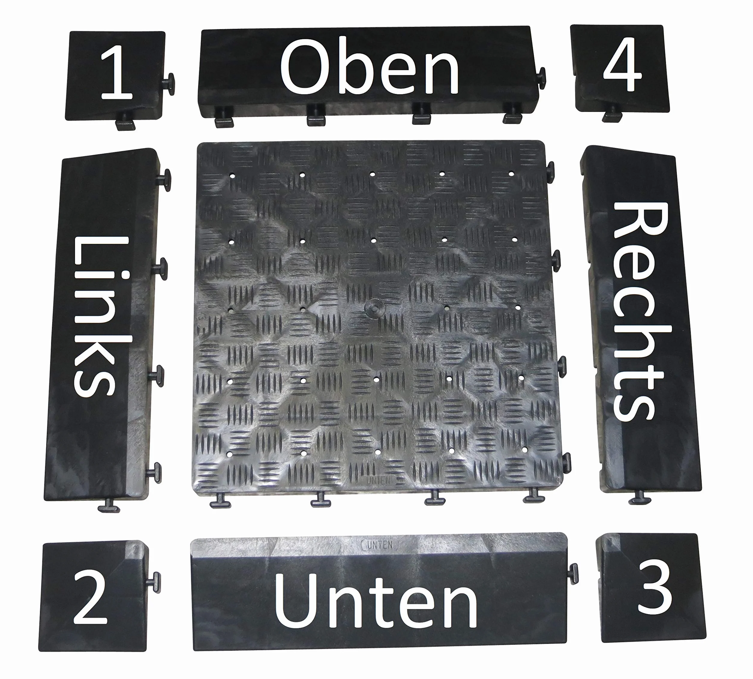 Easy Floor Podłoże do namiotu, płyty podłogowe z tworzywa sztucznego, 50 x 50 x 5 cm, 4 szt. (1 m²)