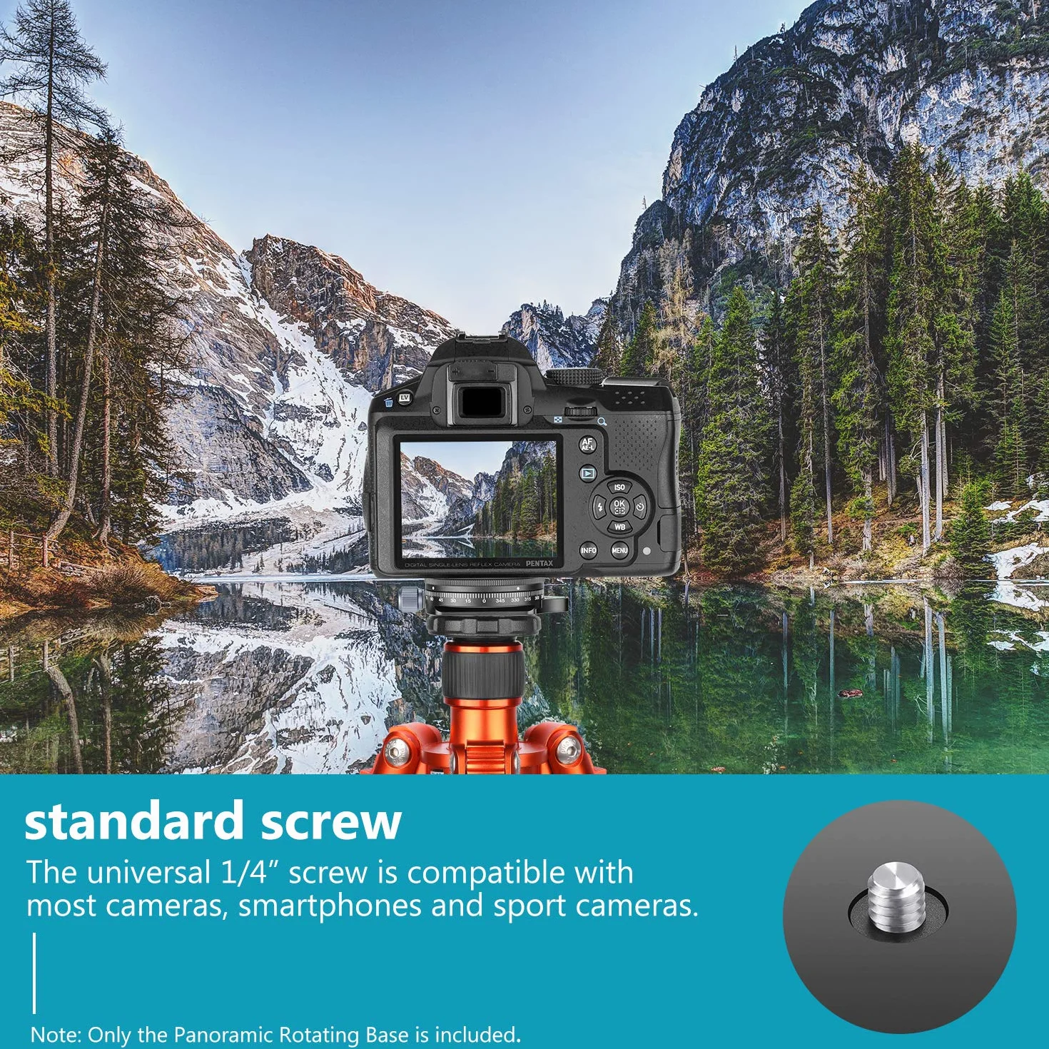 Neewer Głowica statywu kulowego z poziomicą bąbelkową, podstawa panoramiczna, śruba 3/8 cala, stop aluminium, nośność 10 kg