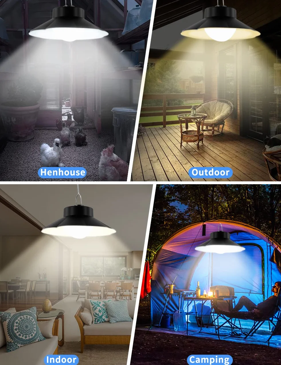 Sararoom lampy solarne do zawieszenia na zewnątrz, 3 kolory/4 tryby lampy wiszące solarne, wodoszczelność IP65, lampa wisząca solarna z pilotem zdalnego sterowania, programowaniem, czujnikiem