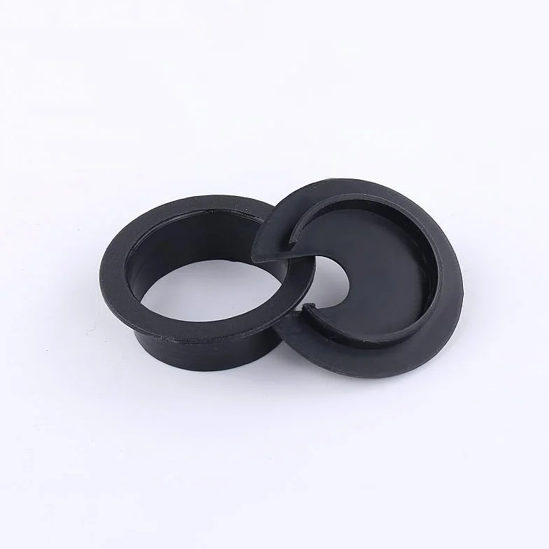 przelotka na biurko Biurko przelotka kablowa 35mm ABS osłona otworu na drut osprzęt meblowy plastikowy uchwyt linkę do stołu komputerowego(Black,10PCS-35MM)