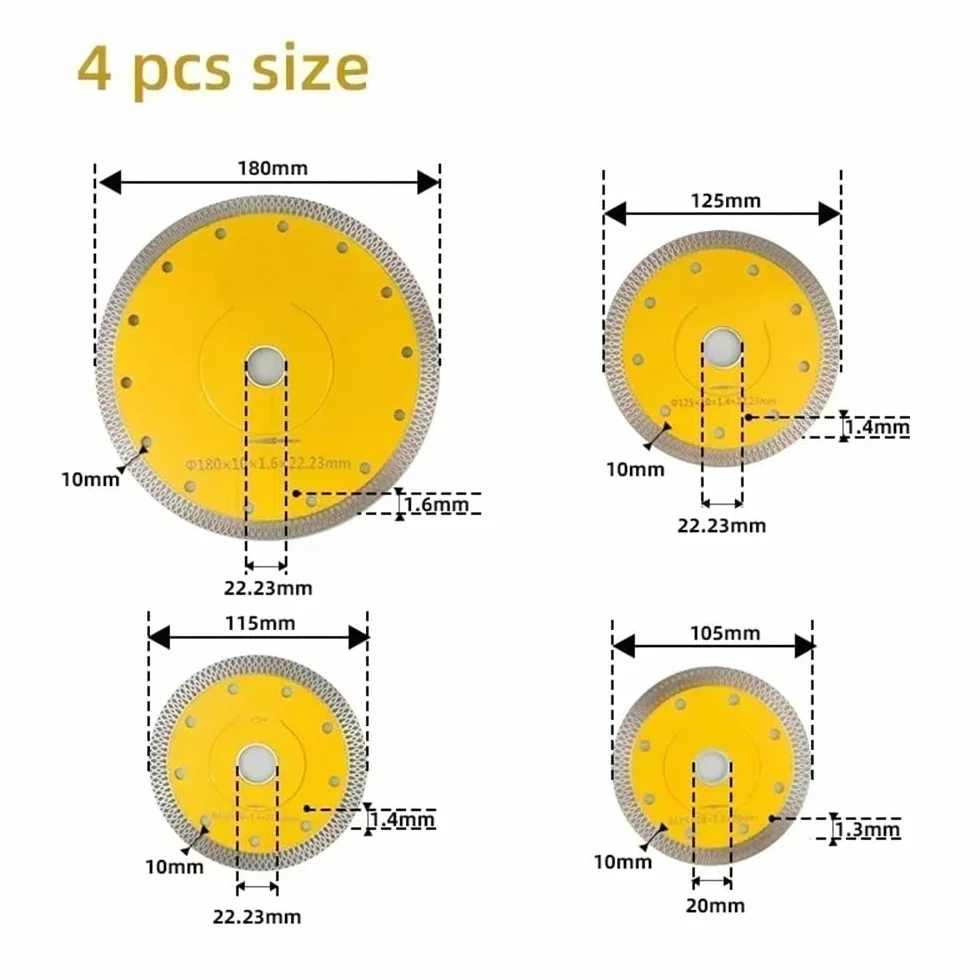 Ostrza do cięcia szkła, Diamentowe brzeszczoty do płytek porcelanowych, marmurowej, granitowej szlifierki kątowej(115mm)