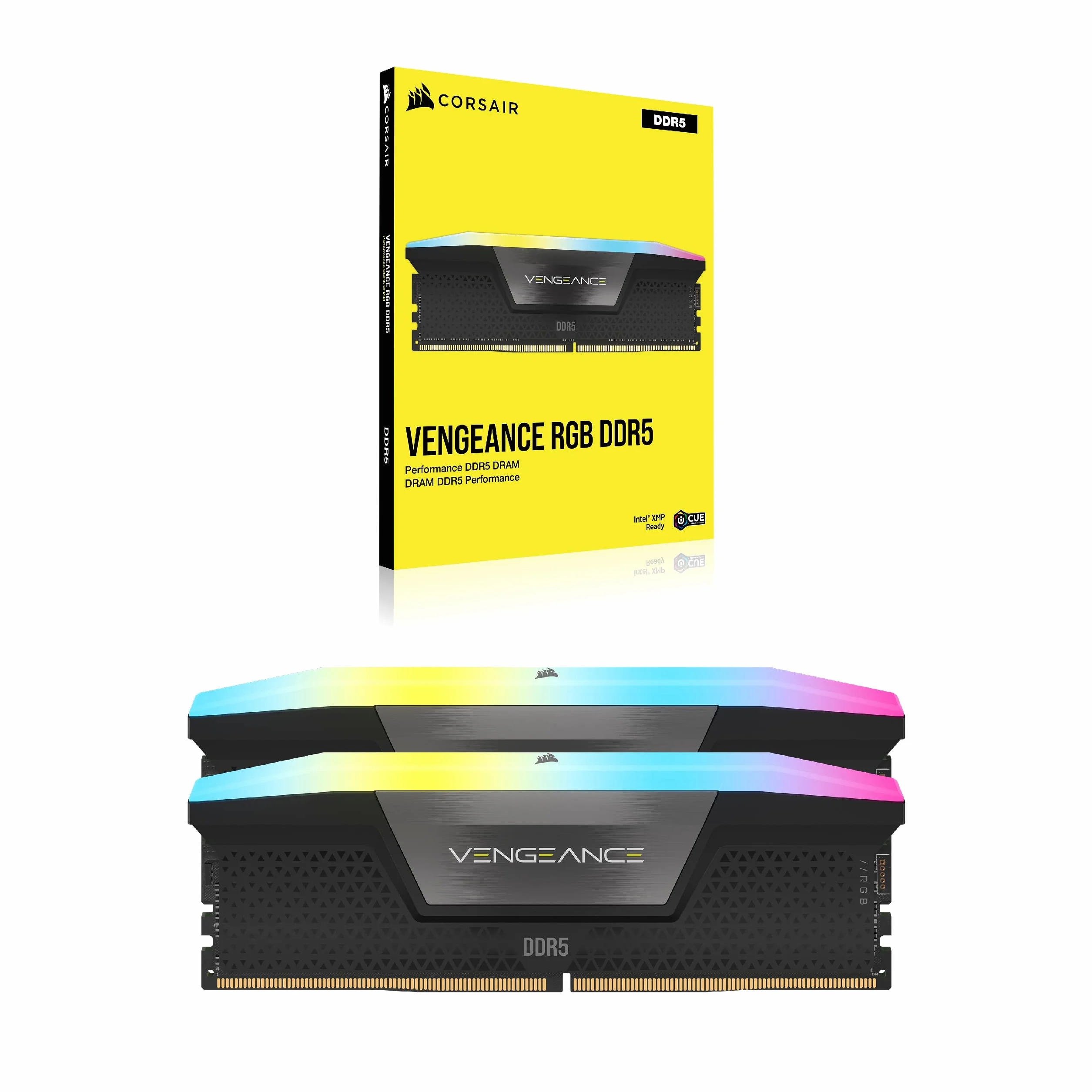 CORSAIR VENGEANCE RGB DDR5 32GB 6000MHz CL30 AMD EXPO Intel XMP iCUE Pamięć Komputerowa Szara