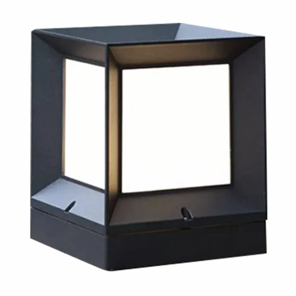 Lampy solarne, Matowa Czarna Lampa Słupkowa Z Trzonkiem E26, Przystosowana Do Pracy W Warunkach Mokrych(16cm)