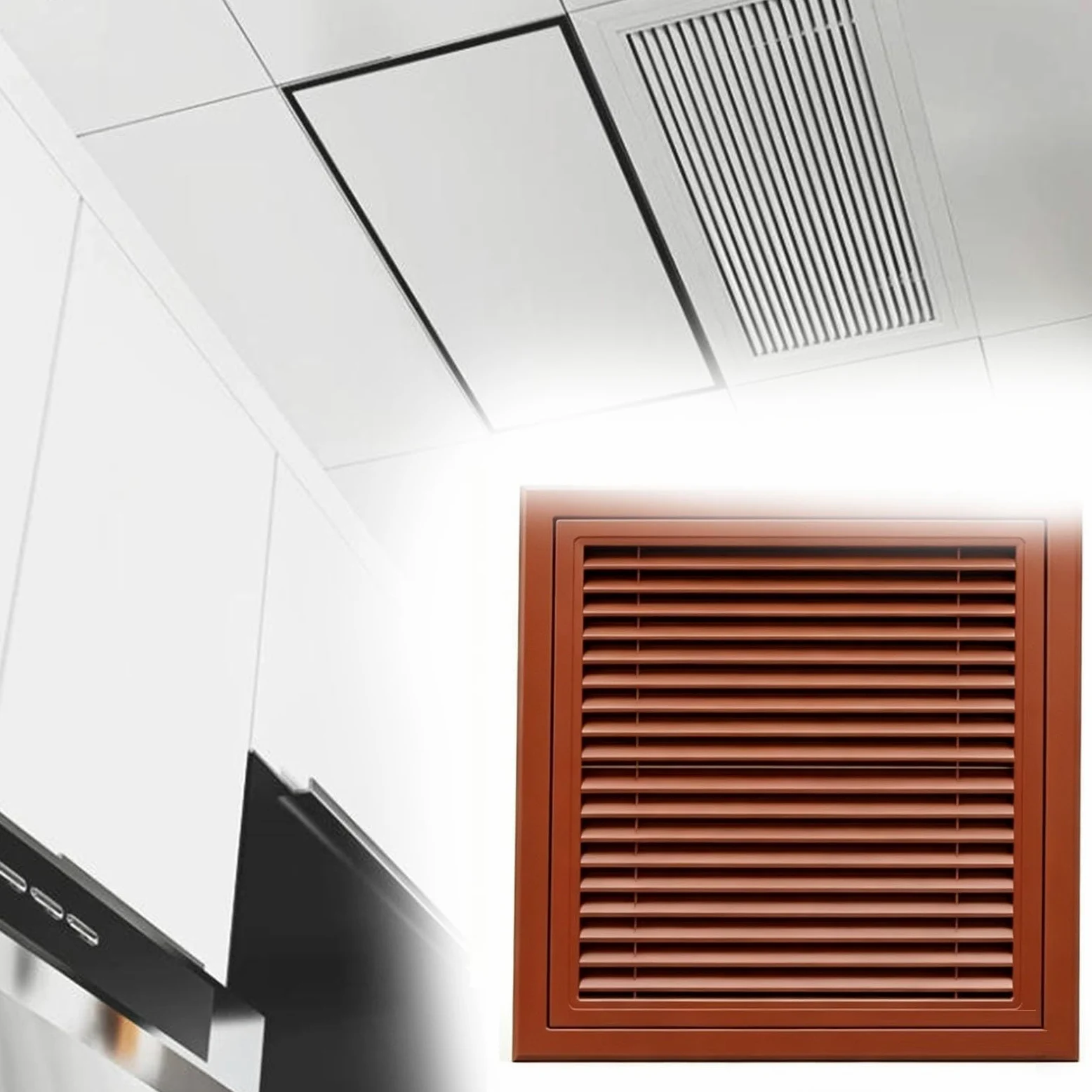 Kratka wentylacyjna ze stopu aluminium, odporna na rdzę osłona ścienna sufitowa, dyfuzor HVAC, do domu, sypialni, łazienki, salonu, czerwona, otwór kanałowy 30 x 86 cm