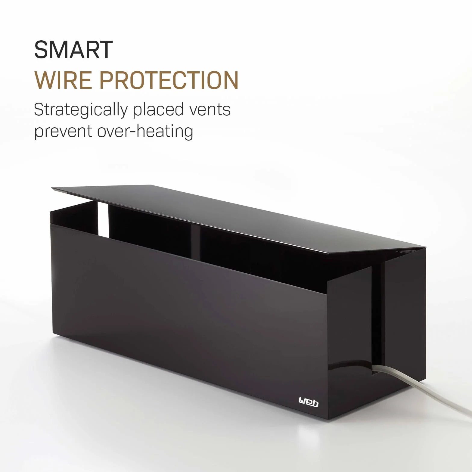 Yamazaki Home Web Cable Box – organizer do przechowywania kabla odpływowego, osłona