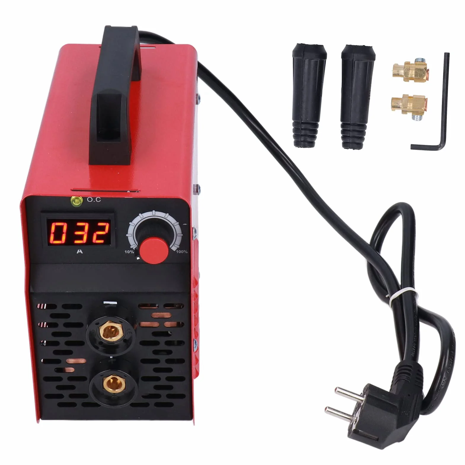 Spawarka łukowa Mini Przenośna Ręczna Spawarka Inwertorowa DC 20-200A ARC200 Wtyczka EU AC220V z Tuleją Okablowania/mosiężnym Uchwytem do Spawania Metali