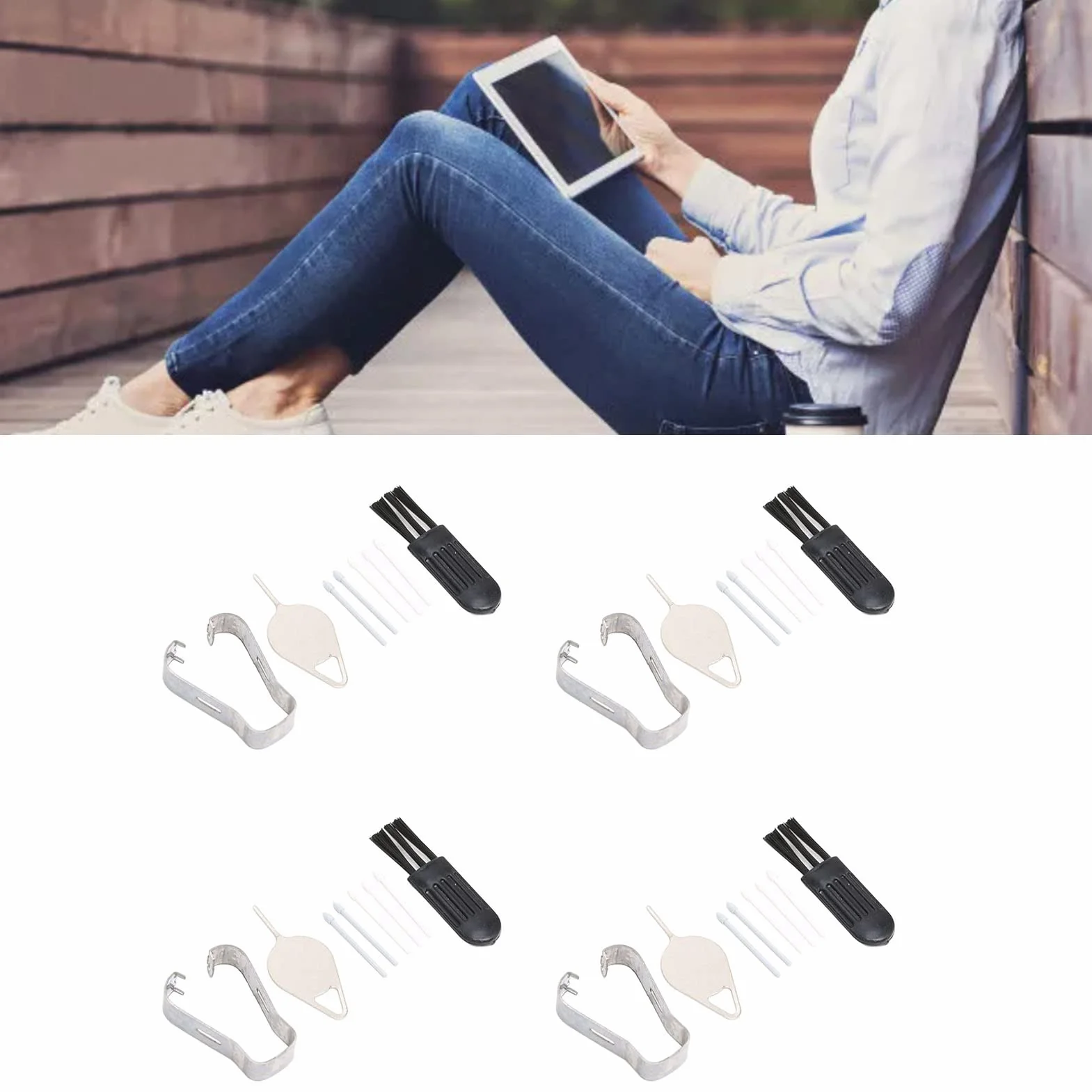 Wymiana Końcówek Rysika do Tab S7 FE T733, 4 Zestawy Zestaw Końcówek Rysika Dotykowego z Narzędziem, Końcówki Rysika do Tabletu Smartphone, do Pisania