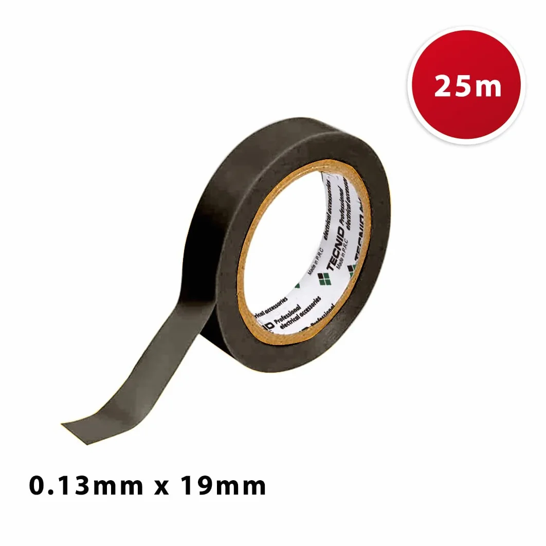 PVC insulating tape, thickness 0.13 mm, 19 mm x 25 m. Red