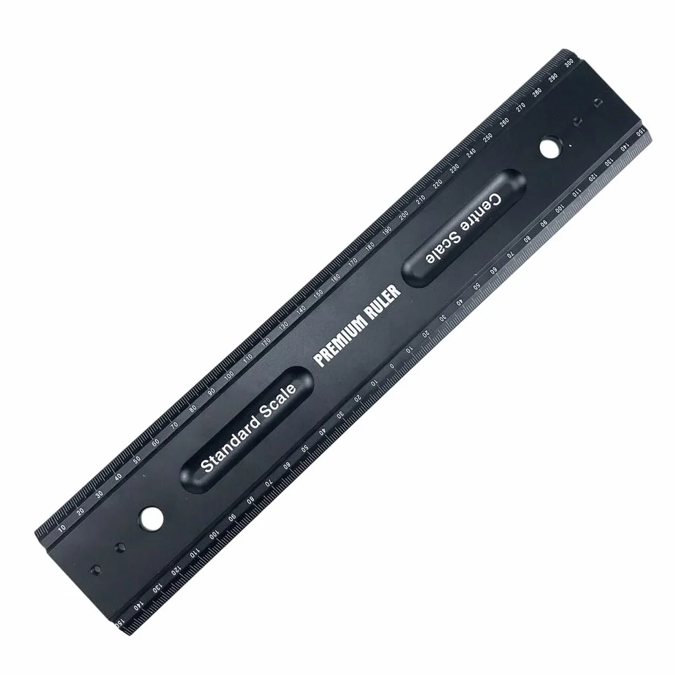 VIDOO Linijka Znakująca 300/600/900mm Stop Aluminium Rysik Stolarski Wielofunkcyjna Miara Pomiarowa-300mm