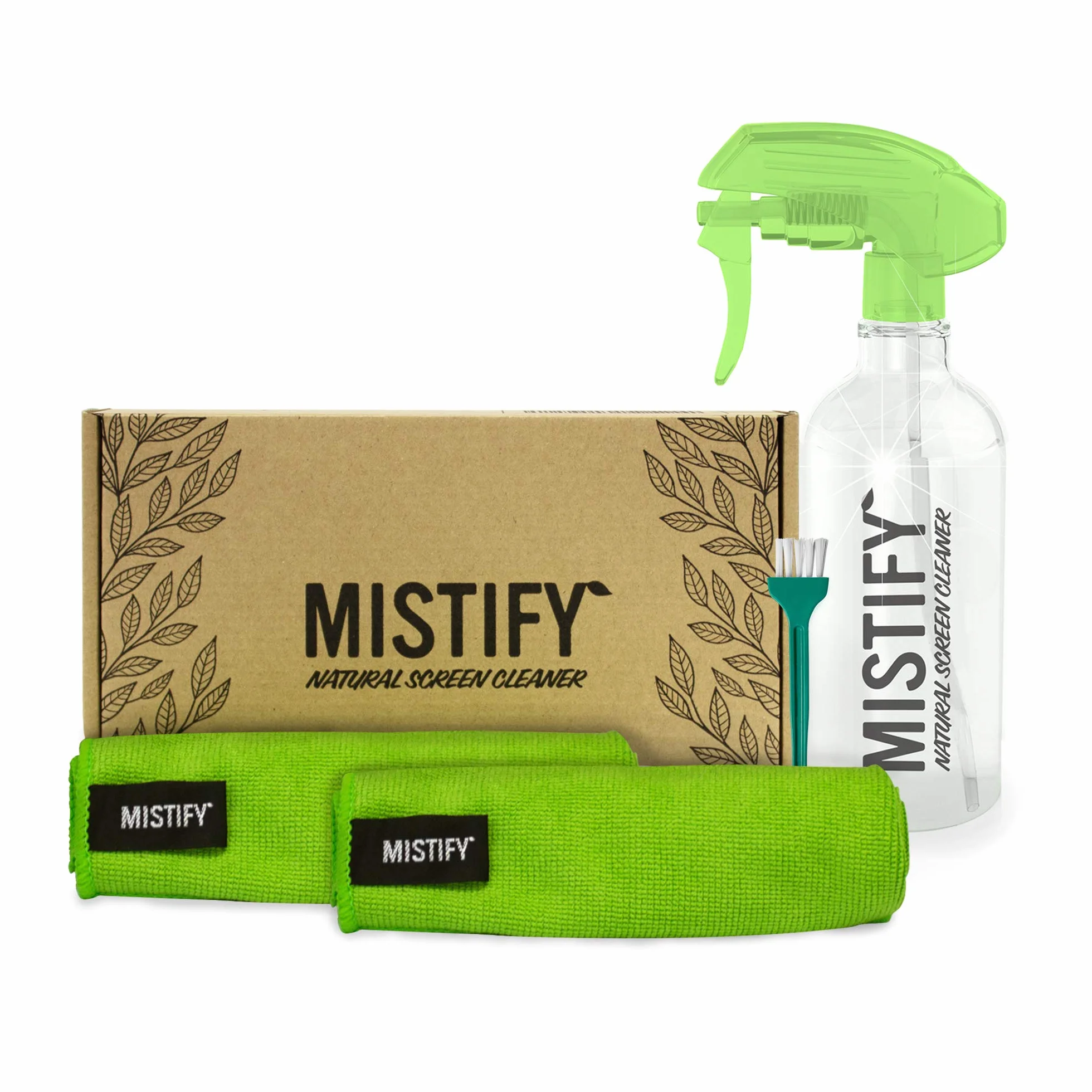 Mistify Naturalny spray do czyszczenia ekranu 500 ml zestaw z 2 ściereczkami z mikrofibry