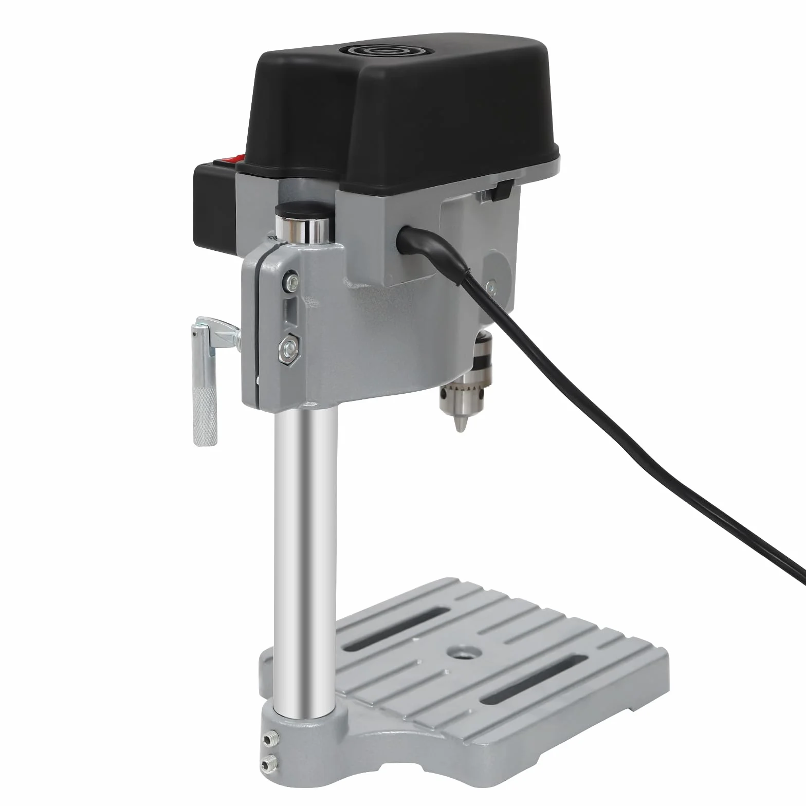 Wiertarka stołowa 340 W, mini wiertarka kolumnowa | uchwyt wiertarski 1-10 mm | średnica otworu 0,6 mm - 6,5 mm | 3-stopniowa regulacja prędkości obrotowej do drewna, metalu i tworzywa sztucznego