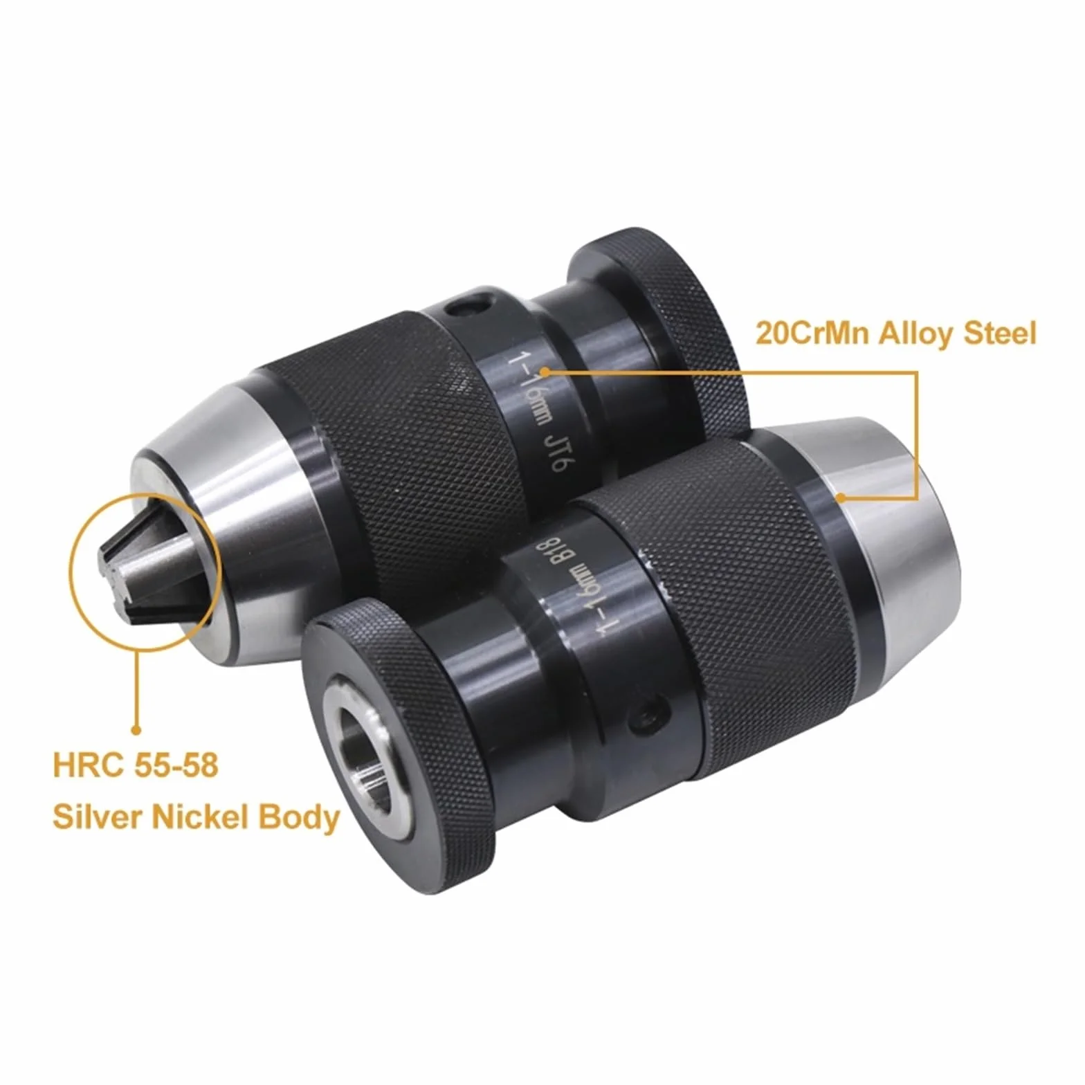 B16 B18 JT3 JT6 uchwyt wiertarski Heavy Duty samozaciskowy bezkluczowy uchwyt wiertarski Arbor zakres mocowania 1-16mm tokarka CNC do obróbki drewna(B16(1-16mm))