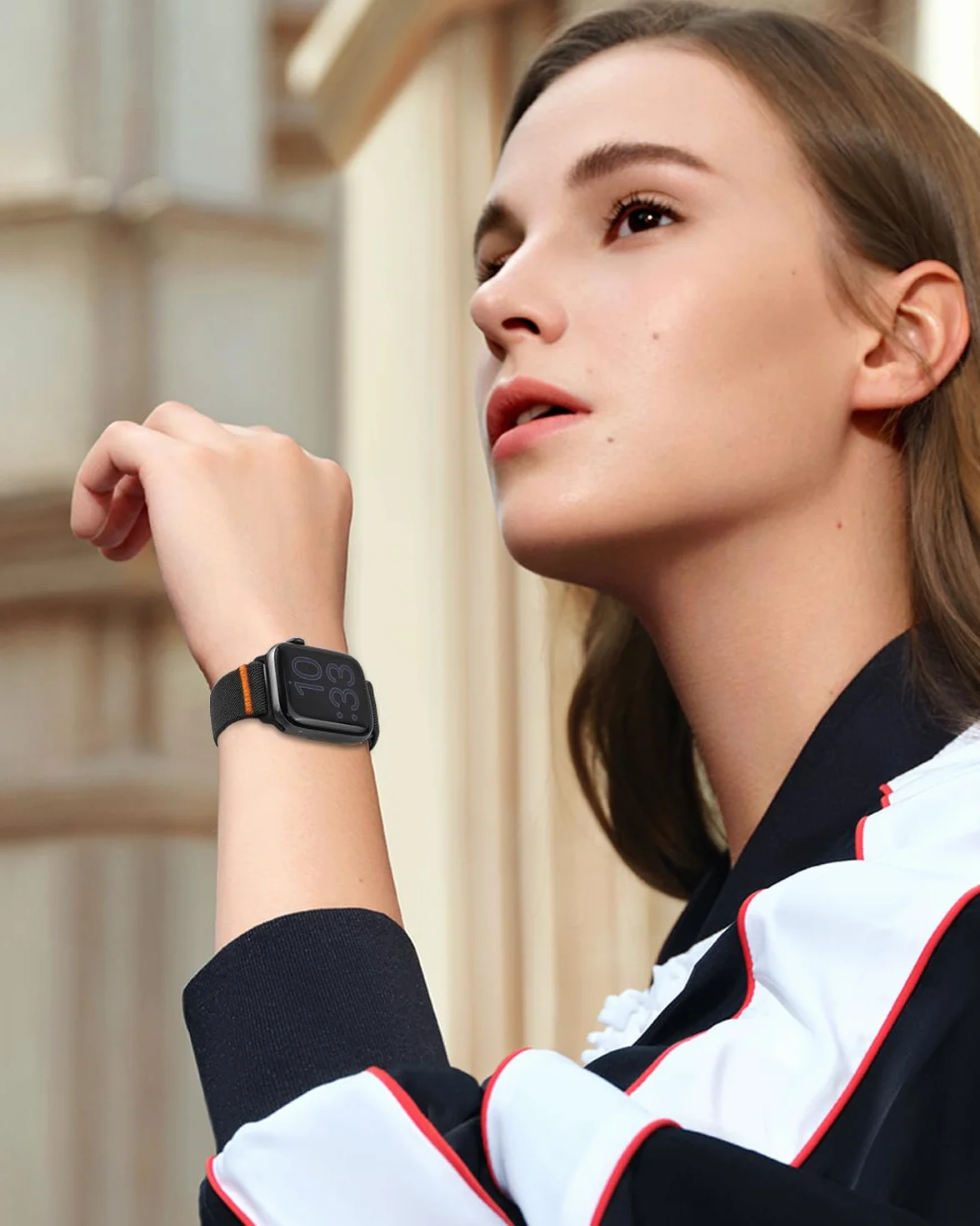 SimpleThings Elastyczny nylonowy pasek sportowy do Apple Watch 38-46 mm kompatybilny z iWatch SE 1-10