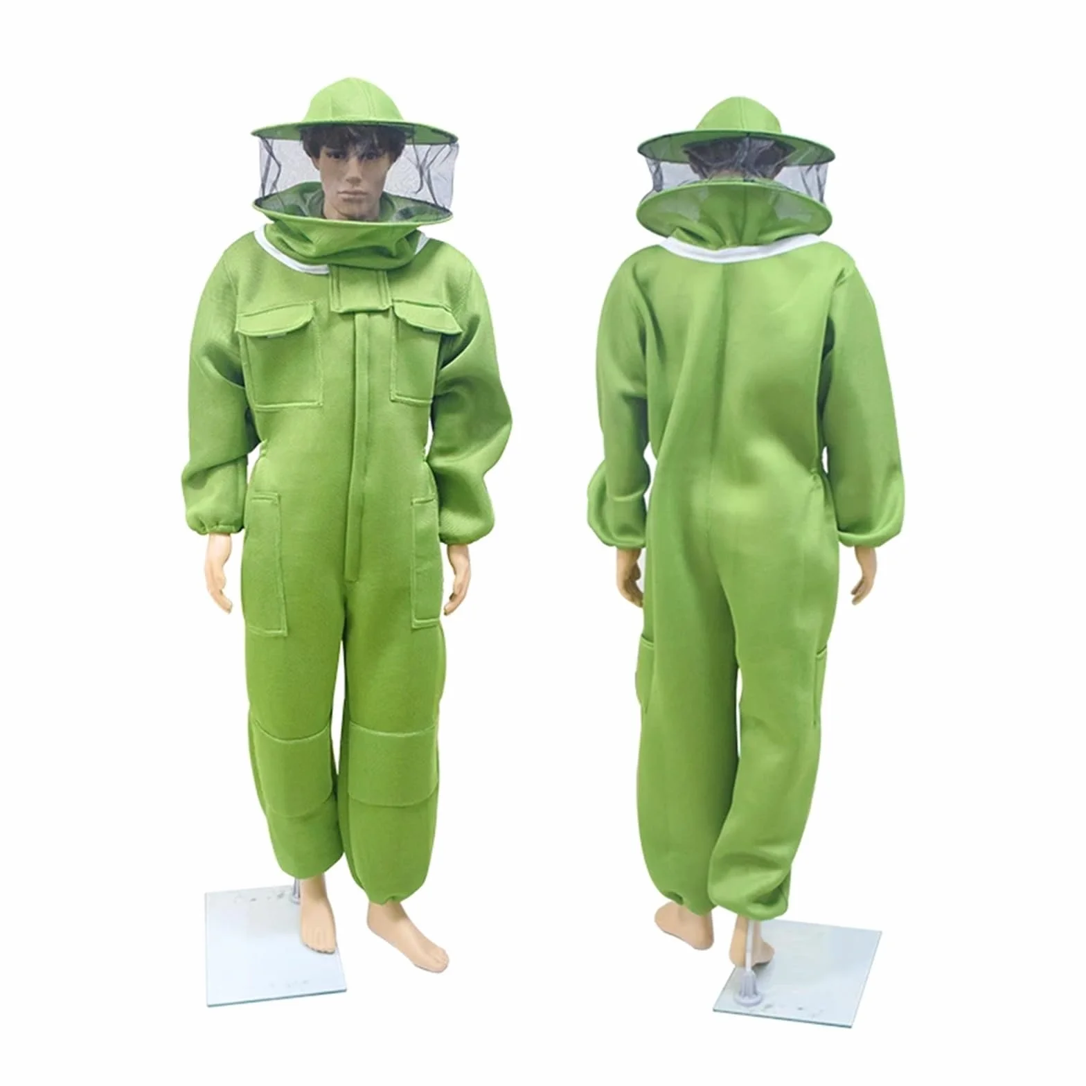 Odzież pszczelarską, Kombinezon ochronny pszczelarski z welonem 3D Air Cotton, wielokolorowy, wiele rozmiarów(Fencing Hat Orange,XL)