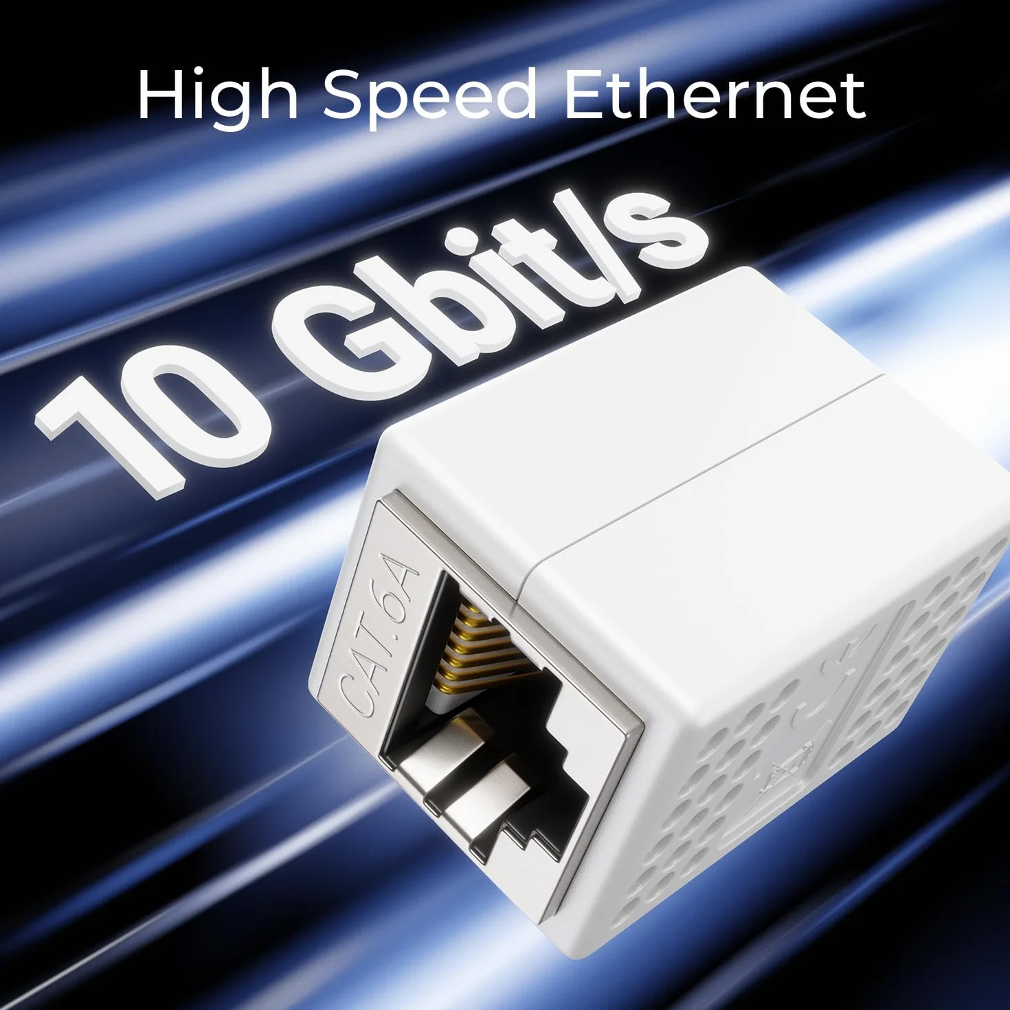 deleyCON 4 Sztuki Łącznik RJ45 (10 Gbit/s) Przedłużacz Kabla LAN Kabel Sieciowy Adapter Ethernet Złącze Kompatybilne z Cat8, Cat7, Cat6, Cat5 Kabel Krosowy LAN DSL POE 2X Gniazdo RJ45 - Biały