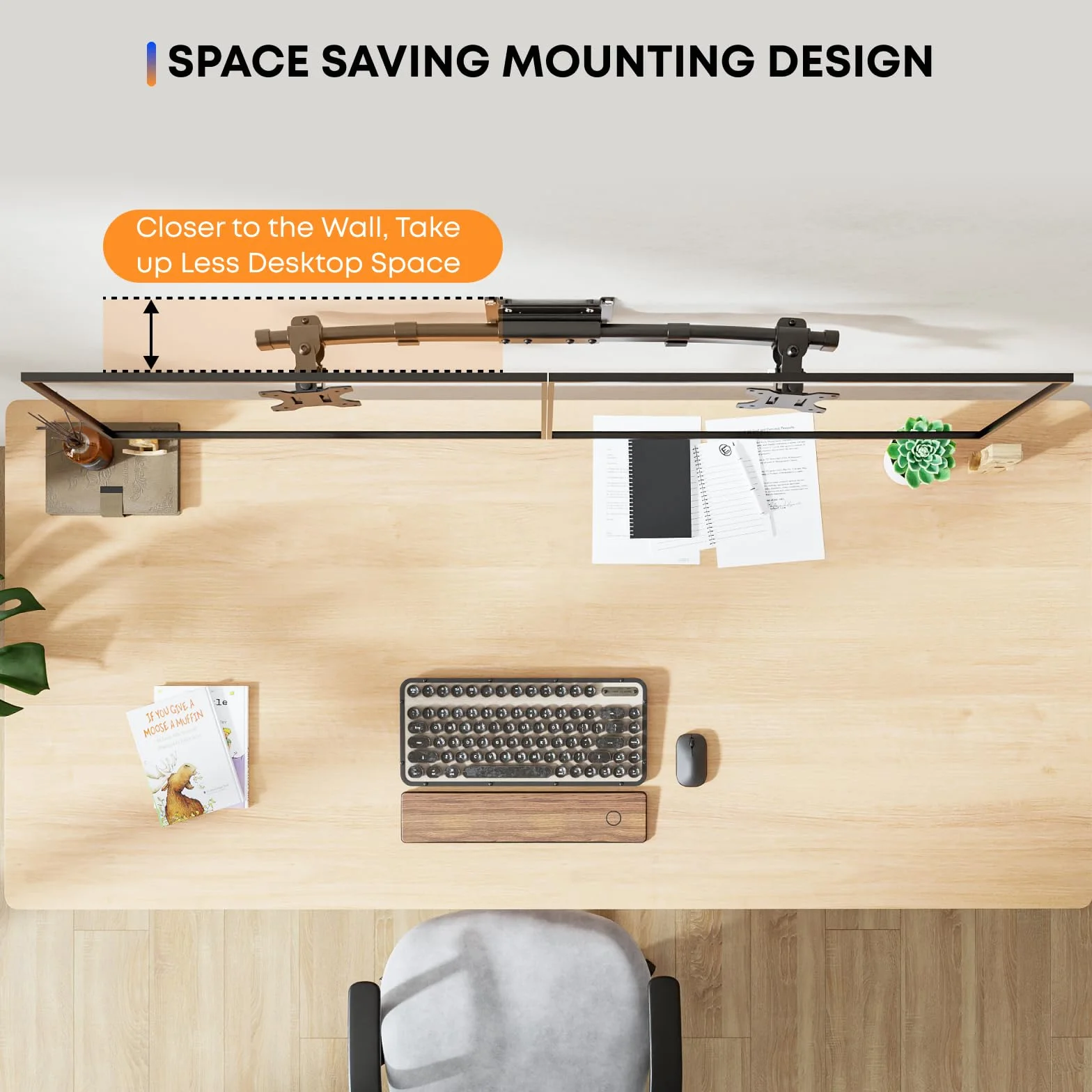 Uchwyt ścienny podwójny monitor VESA 75x75 100x100 mm 13-27 cali 10 kg