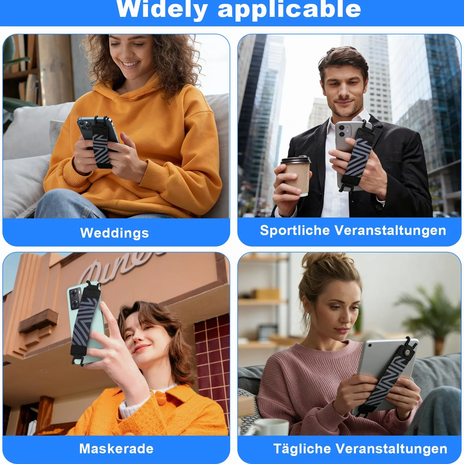 Pasek na rękę do czytników e-booków 6-8 i tabletów, elastyczny pasek mocujący, miękki uchwyt