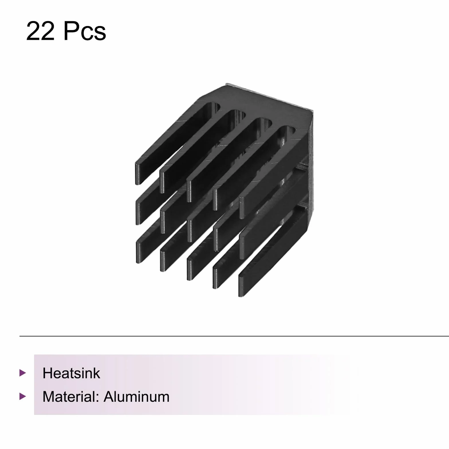 QUARKZMAN 22 szt. 9 x 9 x 12 mm radiator aluminiowy radiator chłodzenie ze stałą naklejką na chip CPU, tranzystor mocy FET IC, czarny