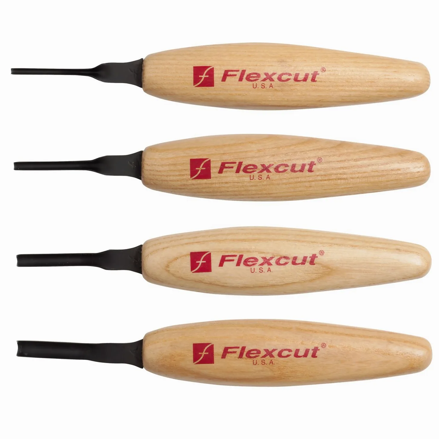 Flexcut Shallow U-Gouge zestaw narzędzi do rzeźbienia w drewnie, stal węglowa, nóż do rzeźbienia w drewnie, ostry nóż do rzeźbienia w drewnie, dla majsterkowiczów, stal nierdzewna, wielokolorowy, normalny