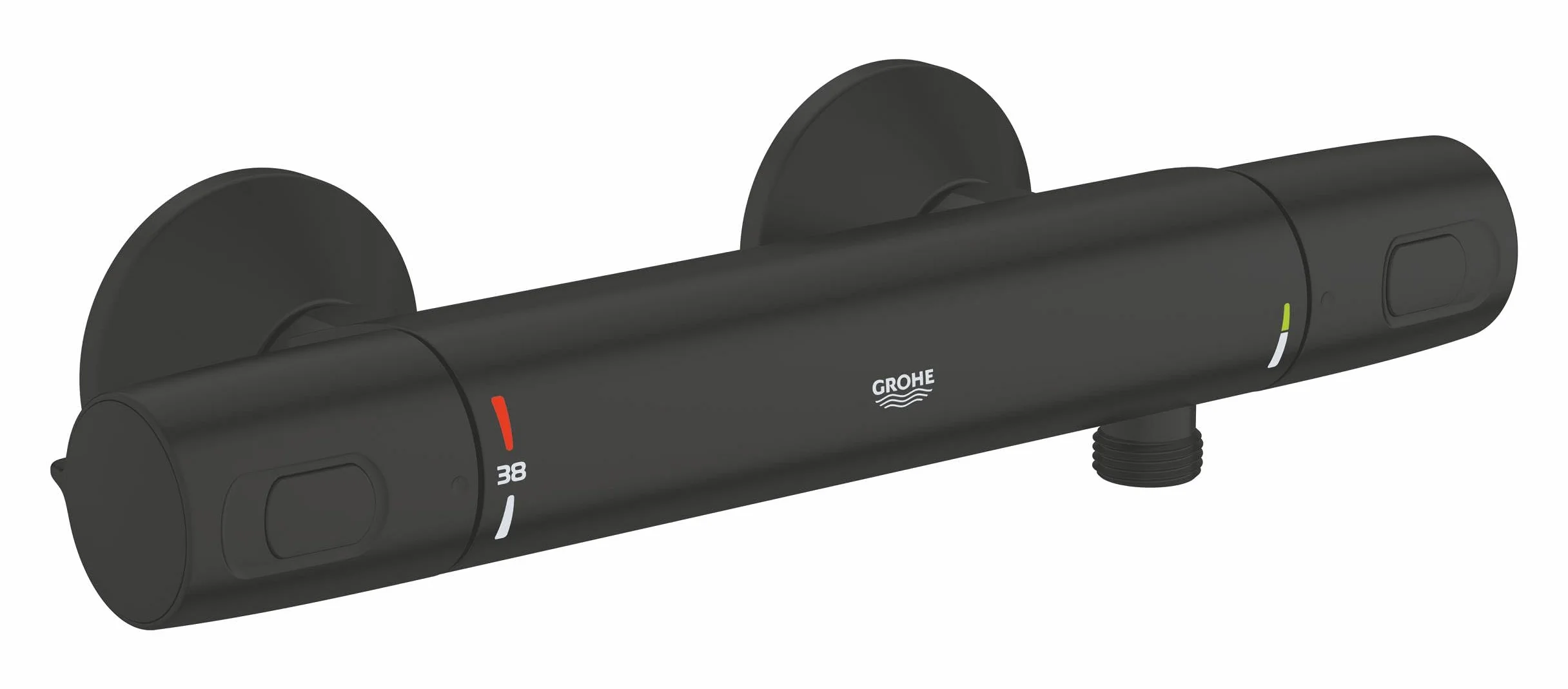 GROHE Precision Trend bateria prysznicowa, oszczędzająca wodę (termostat zapewnia stałą temperaturę, bateria mieszająca z chłodną powierzchnią, blokada bezpieczeństwa w temperaturze 38°C, metalowe