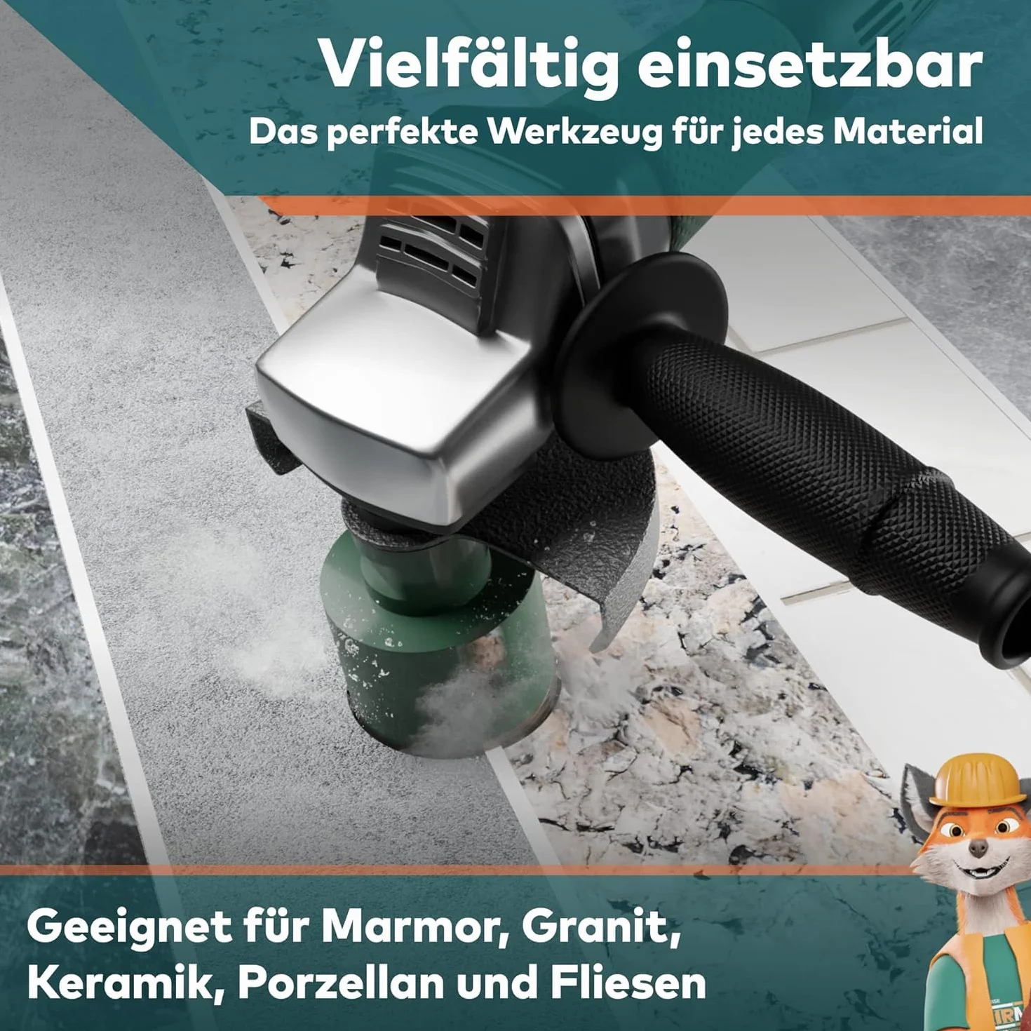 Ekskluzywny zestaw wierteł diamentowych Fairmo (5 części w zestawie adapter M14) – diamentowe wiertła do płytek 68 mm, 50 mm, 35 mm, 25 mm, 20 mm – koronka wiertnicza do twardych płytek, ceramiki, betonu, gresu