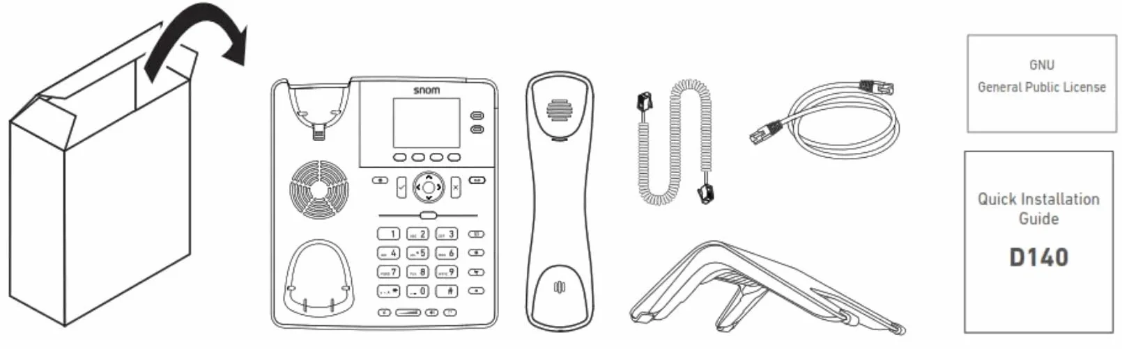Snom D140 Łupek szary Telefon VoIP, wyświetlacz LCD 2.8, HD, 2 SIP, PoE Class 1, IPv4/IPv6, OpenVPN