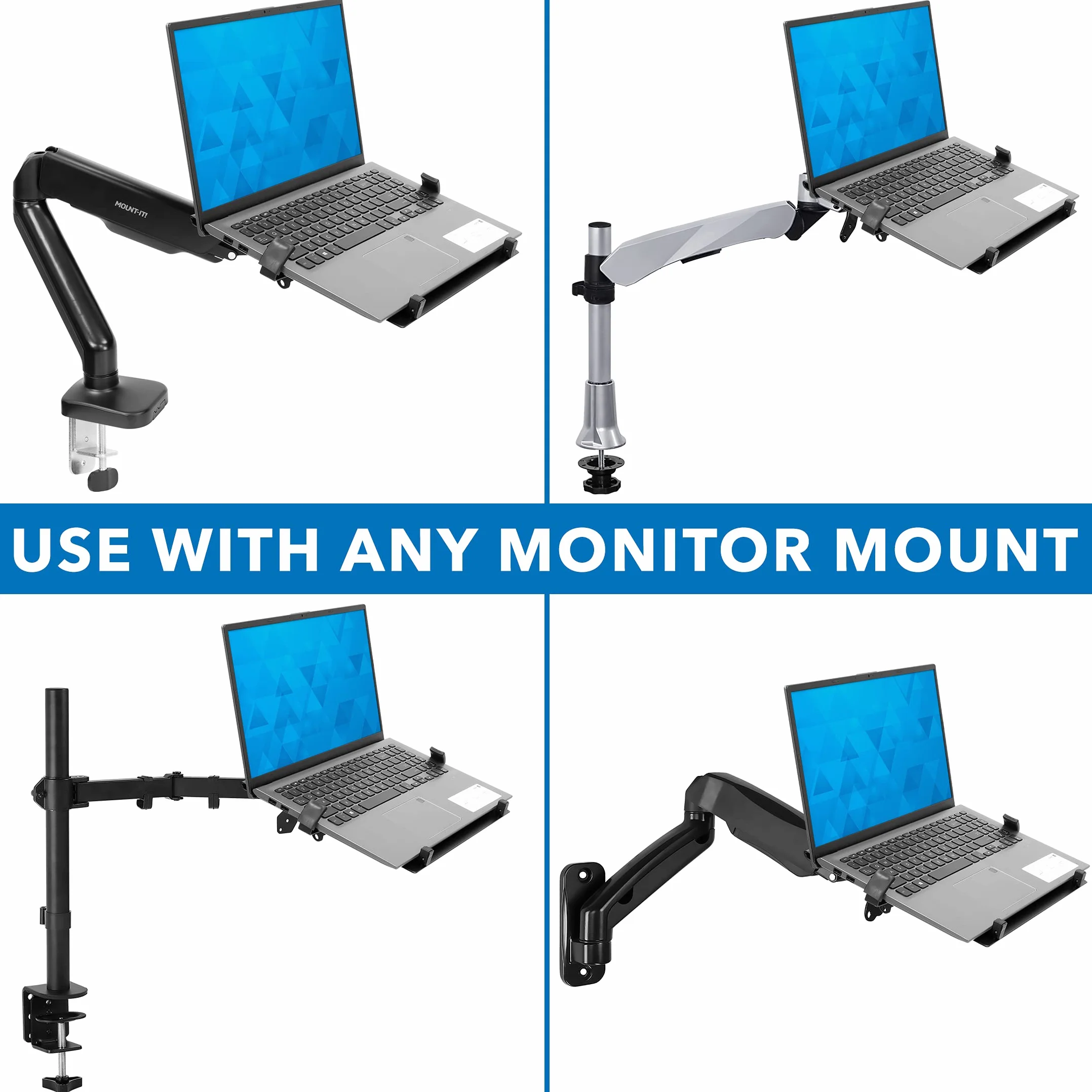 Attachment | Vented Notebook Tray | Laptop Tray Clamp for Monitor Stand 75mm & 100mm VESA