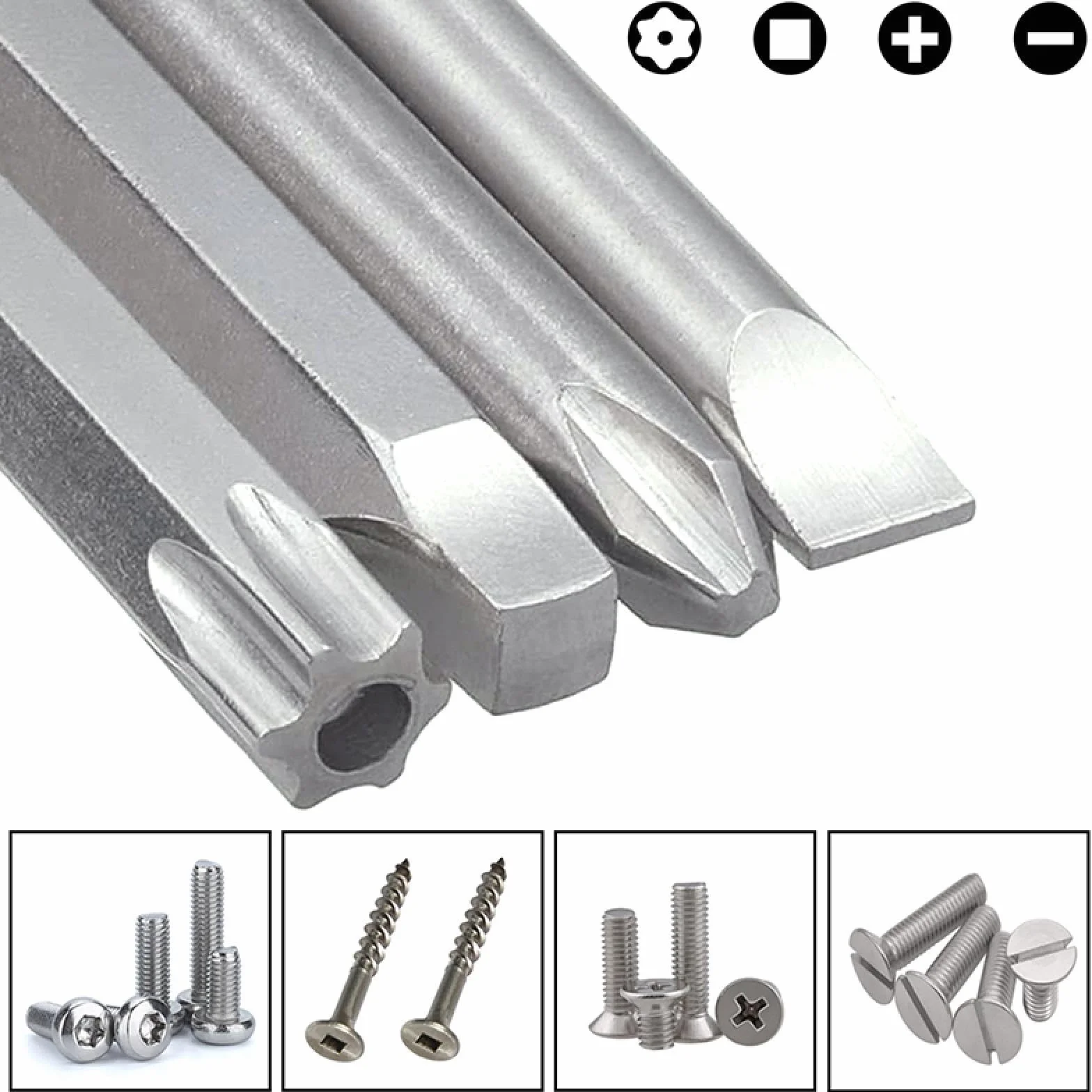 Zestaw bitów do wkrętaków z rowkiem Phillip Square Torx Końcówka wiertła do śrub Mocny magnetyczny adapter Długi krzyżak Narzędzie precyzyjne Kij 100 mm (bity do wkrętaka 16 szt.)
