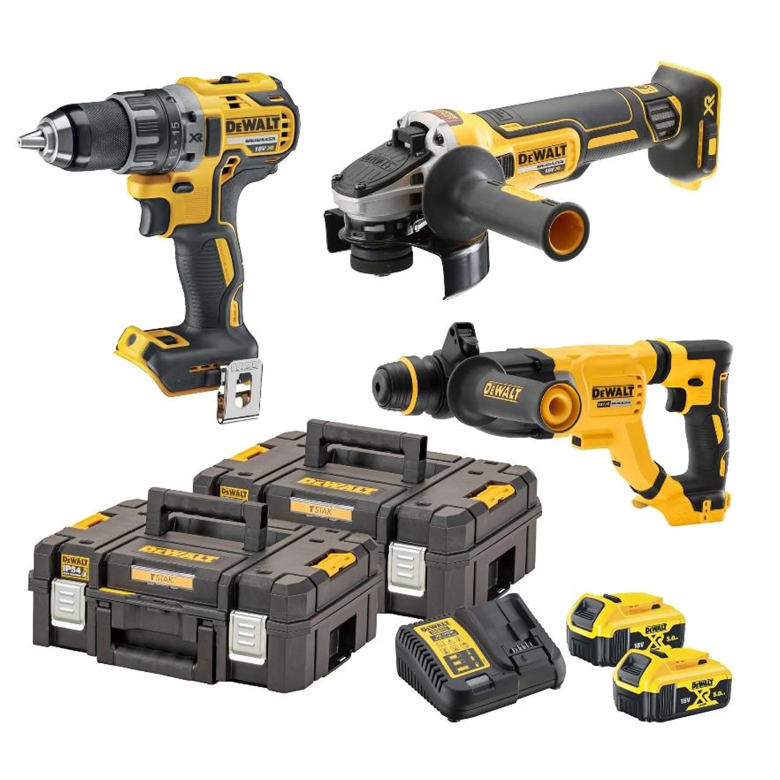 Zestaw 3 narzędzi XR 18V 5AH bezszczotkowy litowo-jonowy DEWALT - DCK327P2T-QW, (MAK0984)