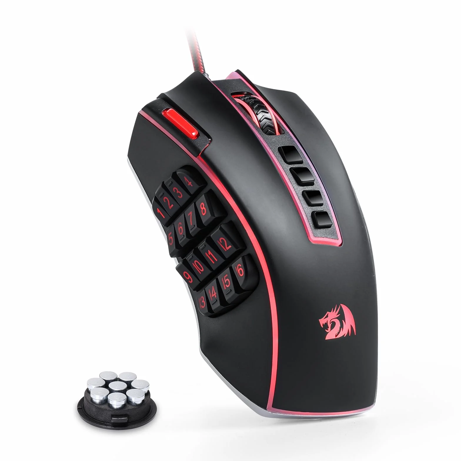 Redragon M990 Mysz do gier MMO, 32000 DPI, przewodowa RGB, 23 programowalne przyciski, aluminiowa podstawa