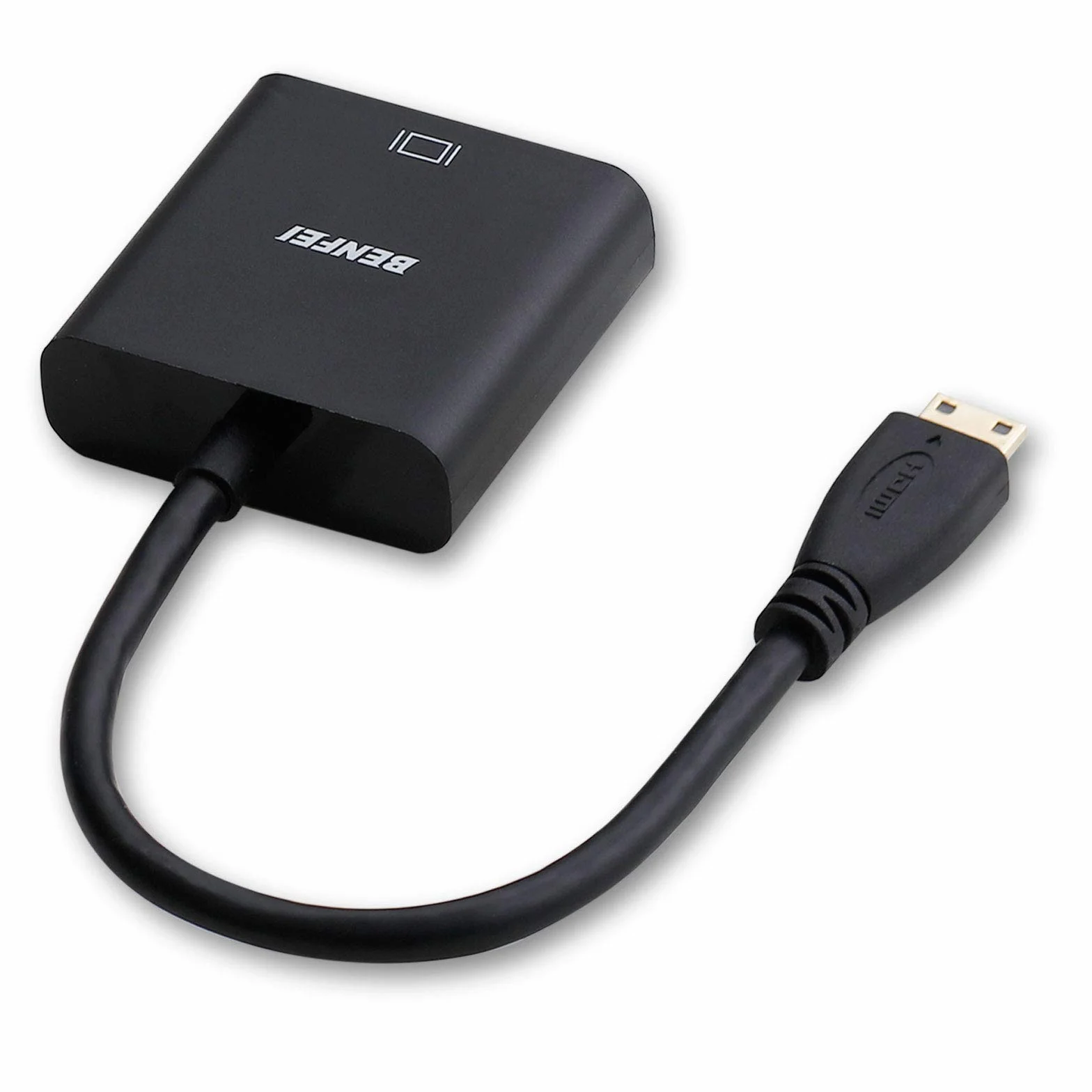 Benfei Adapter Mini HDMI na VGA pozłacany męski na żeński czarny