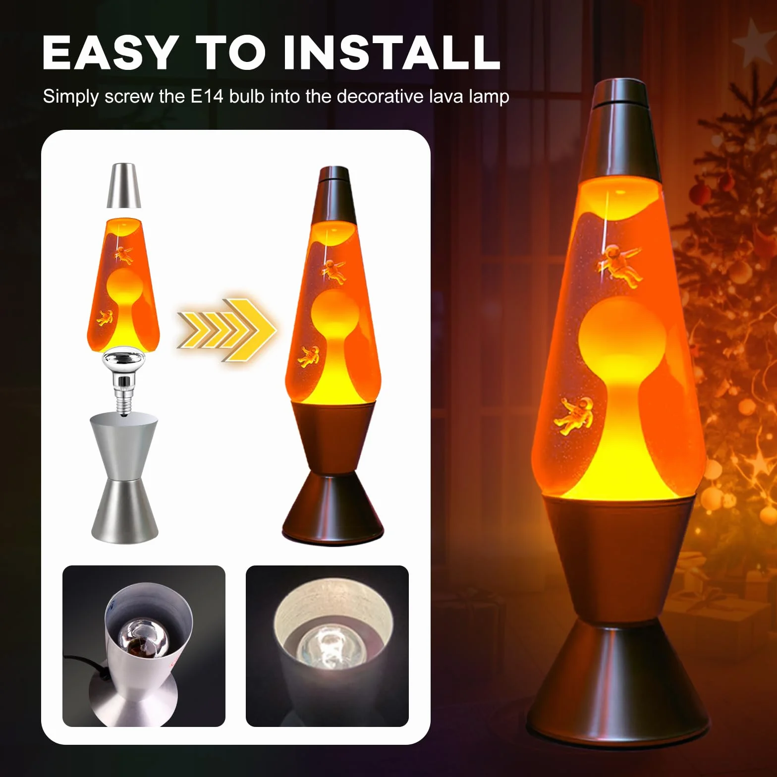 żarówka lawowy E14 R39 Dimmbale 30 W, reflektor R39, wymienna lampa do lampy lawowej, punktowa E14, bąbelkowa, zestaw 2 szt